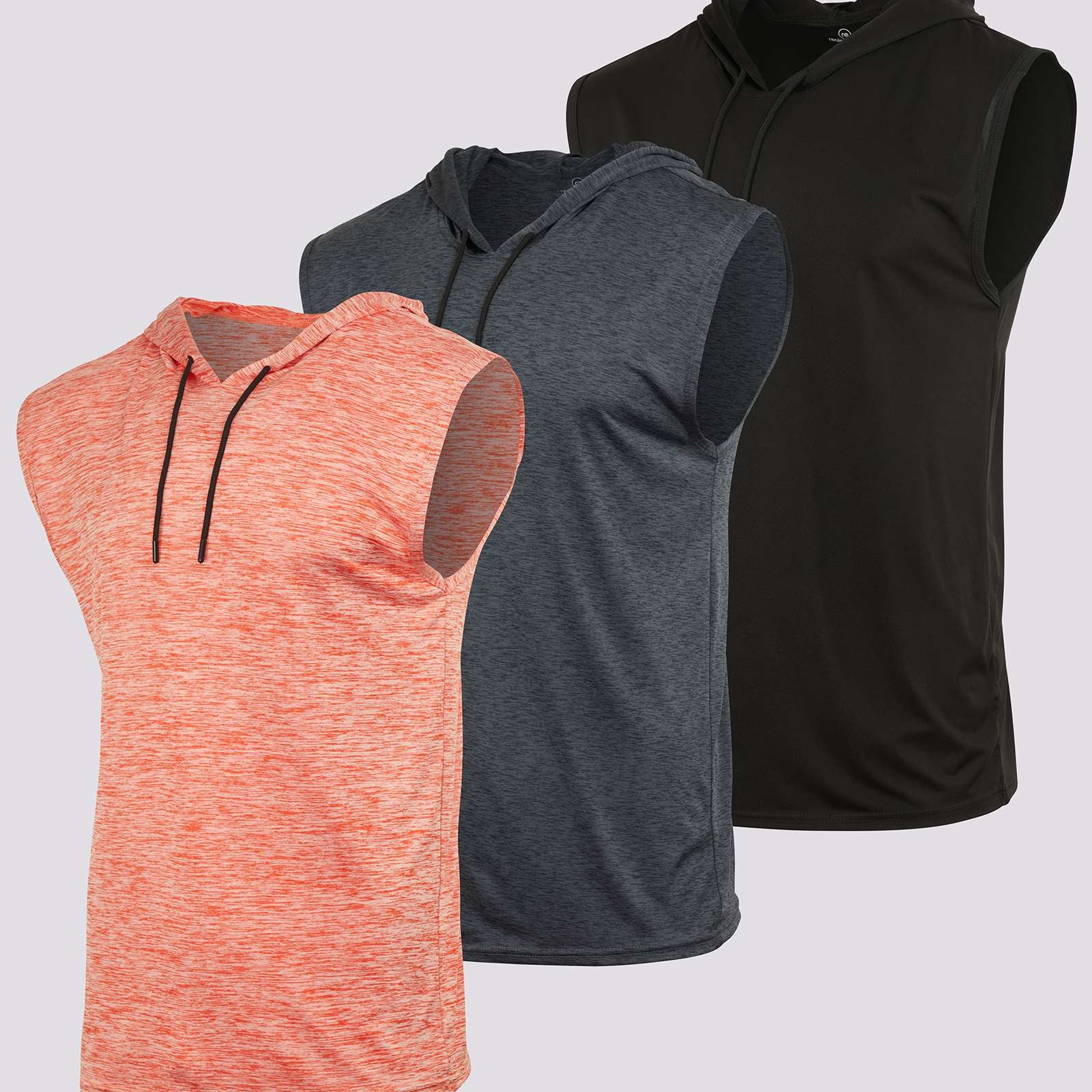 3 Pack: Men’s Dry-Fit Active Tank Top Hoodie