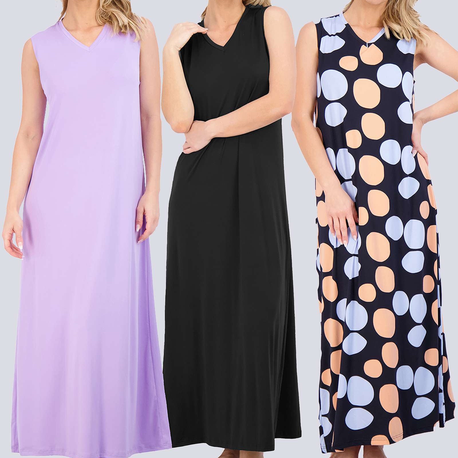 3 Pack: Women's Soft Tank Nightgown (Available in Plus Size)