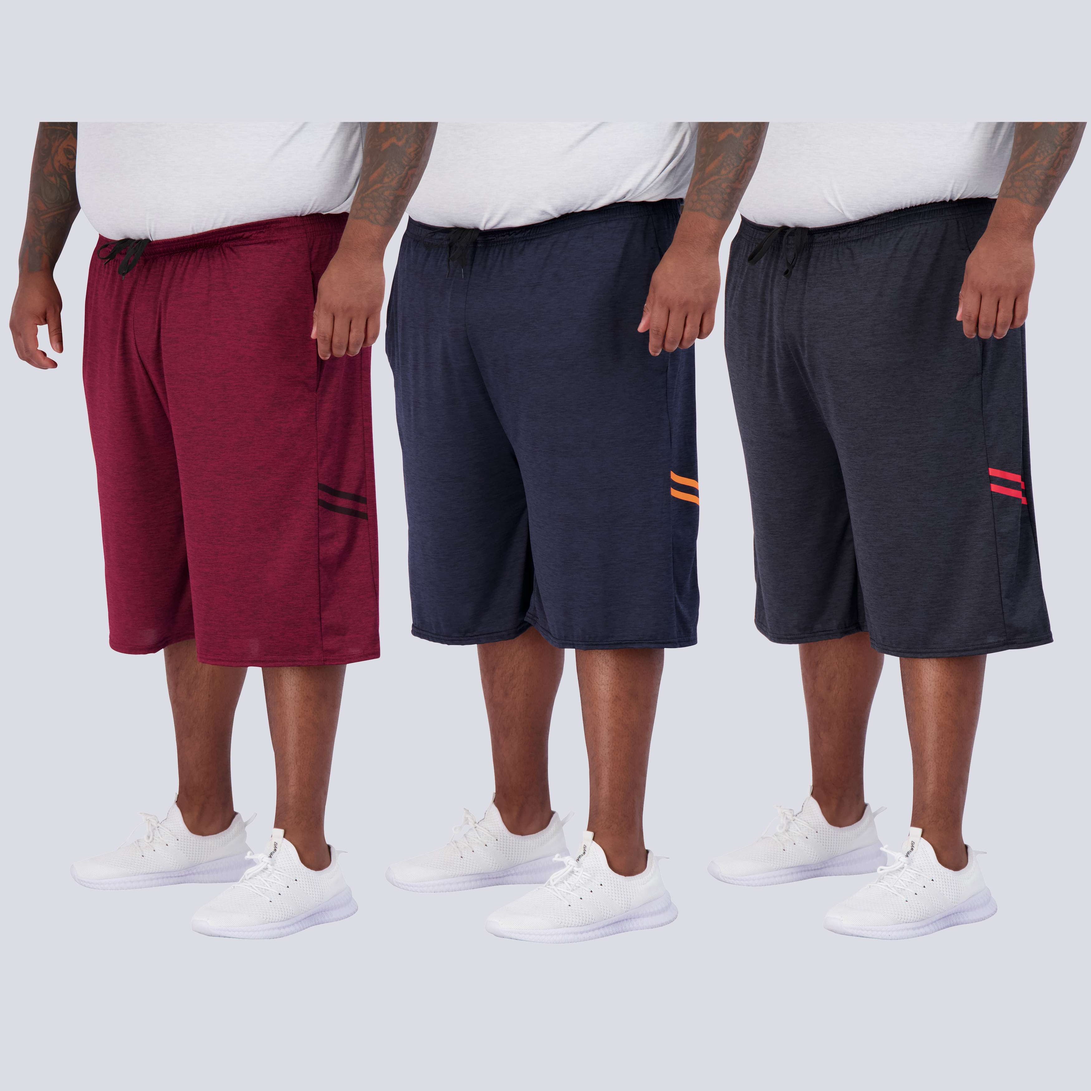3 Pack: Men's Big & Tall Dry Fit & Mesh Performance Shorts