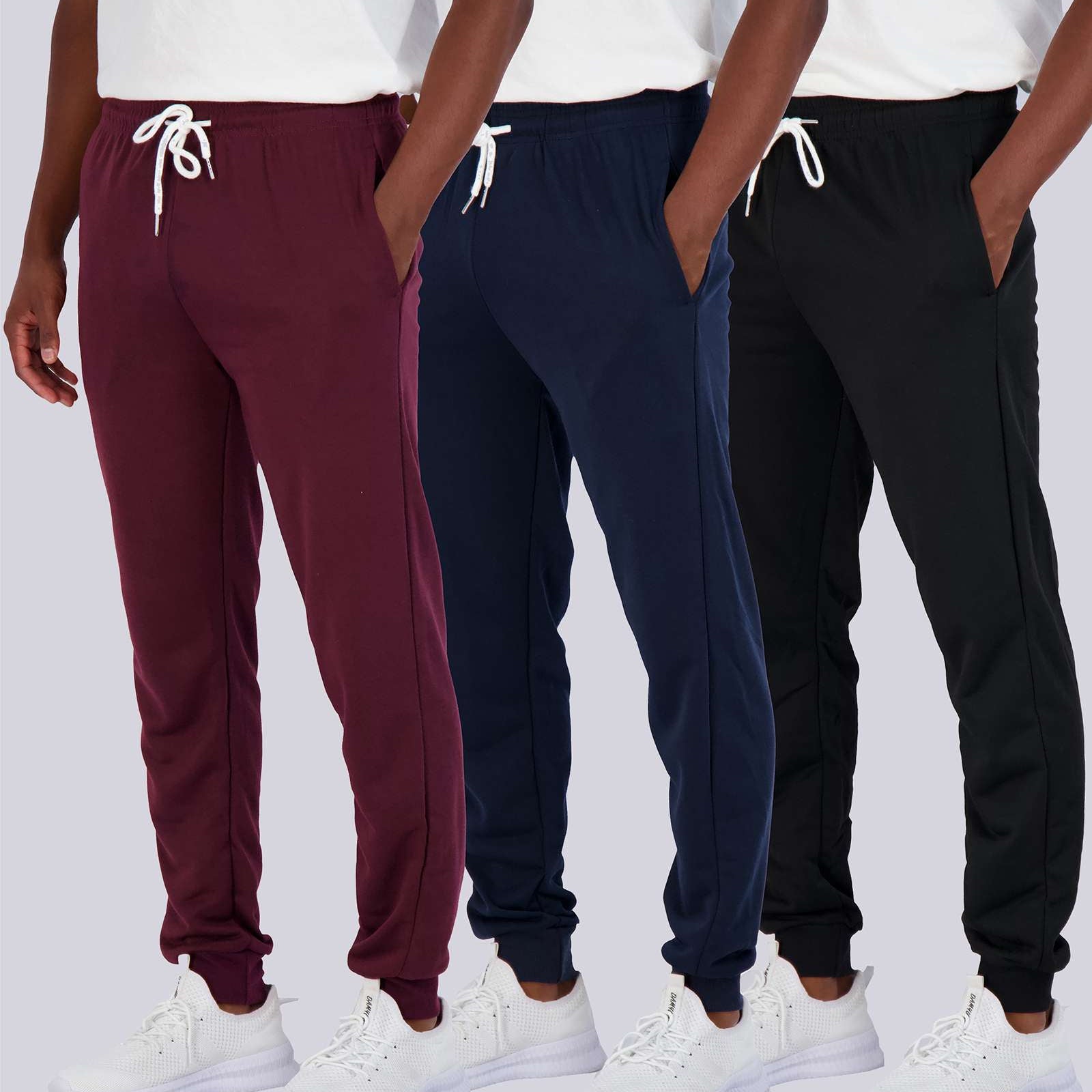 3 Pack: Mens French Terry Casual Jogger Sweatpants