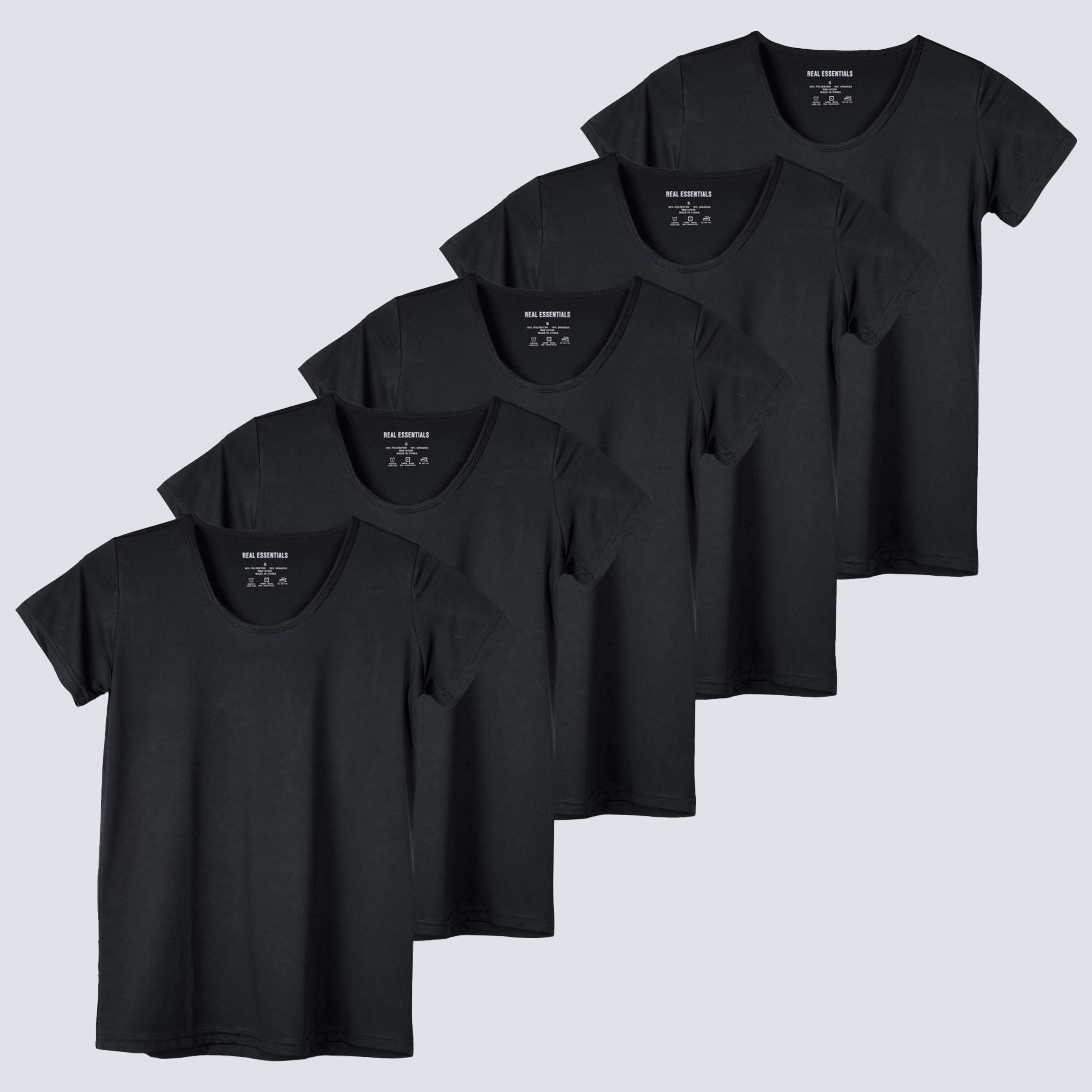 5 Pack: Womens Dry Fit Short-Sleeve Crew Neck Active T-Shirt