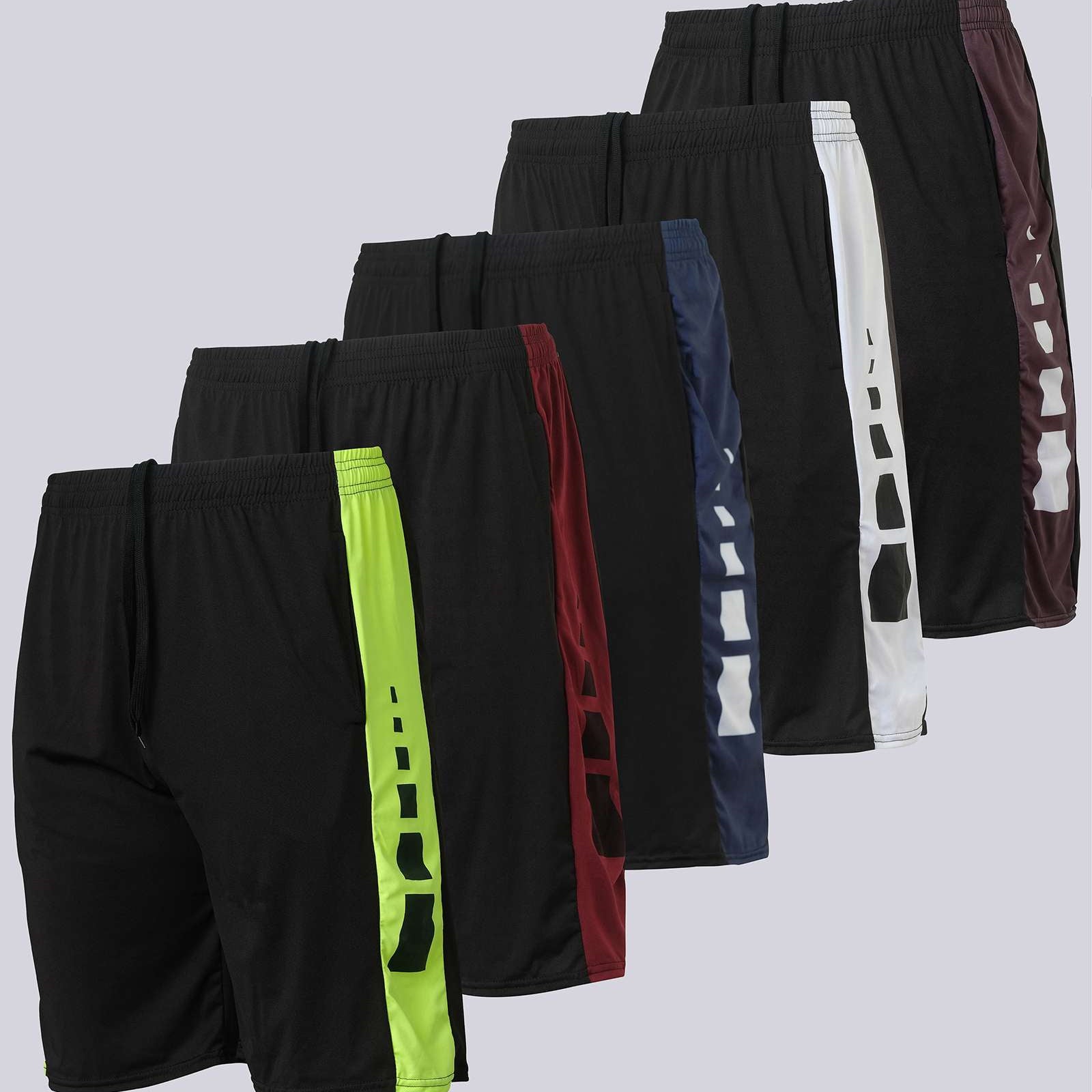 5 Pack: Boys Dry-Fit Active Basketball Shorts