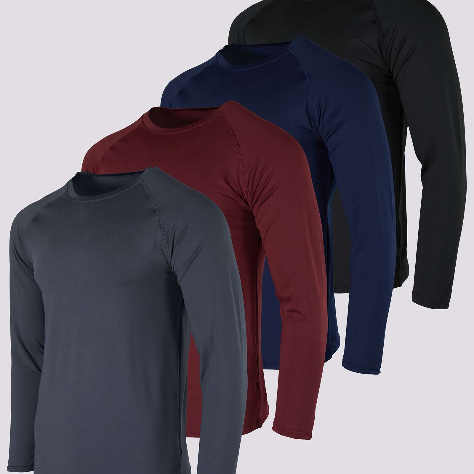 4 Pack: Mens Compression Long Sleeve Shirt