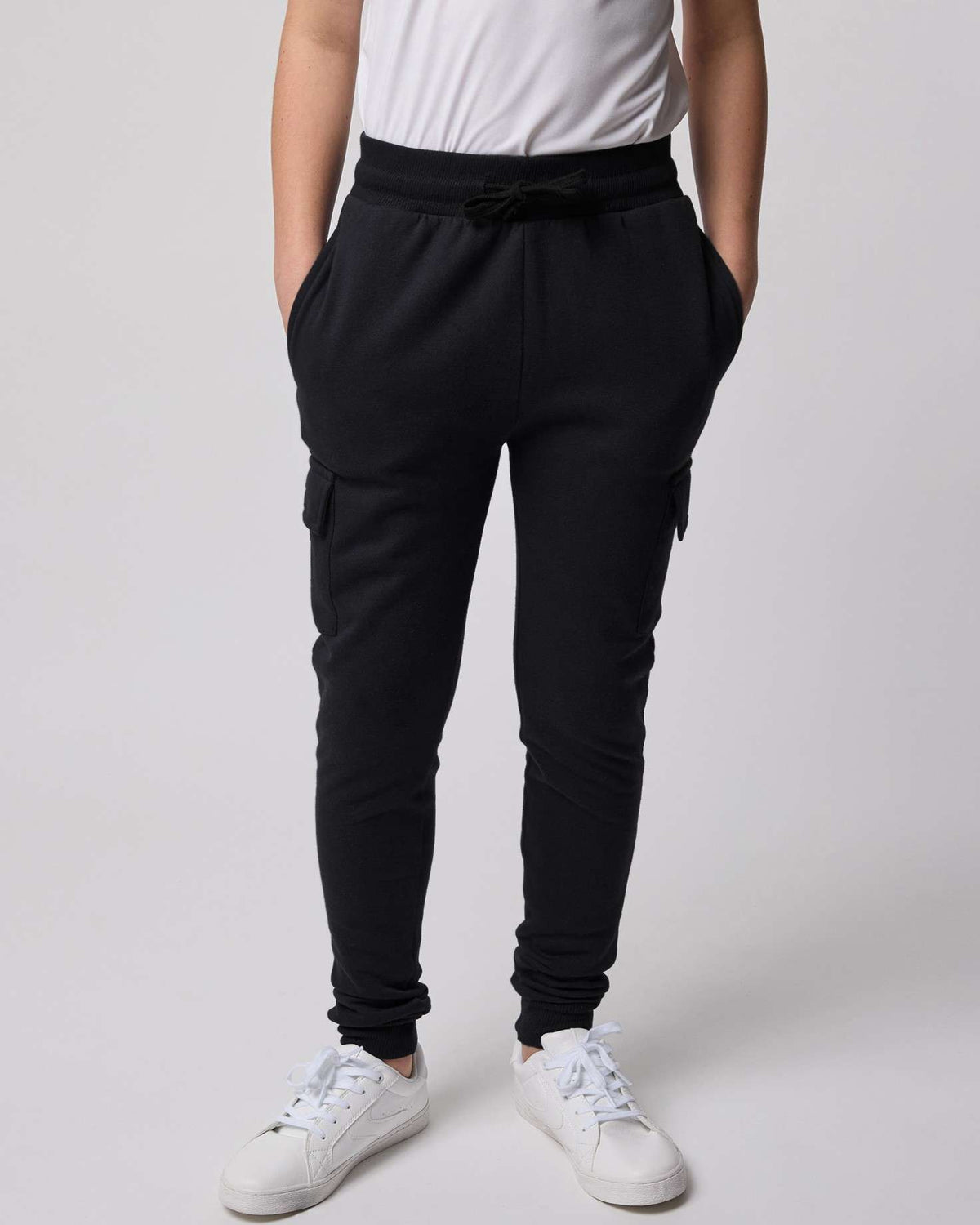 Real Essentials 3 Pack Boys' Cotton Cargo Fleece Joggers Sweatpants Pockets Athletic Kids - Set 5