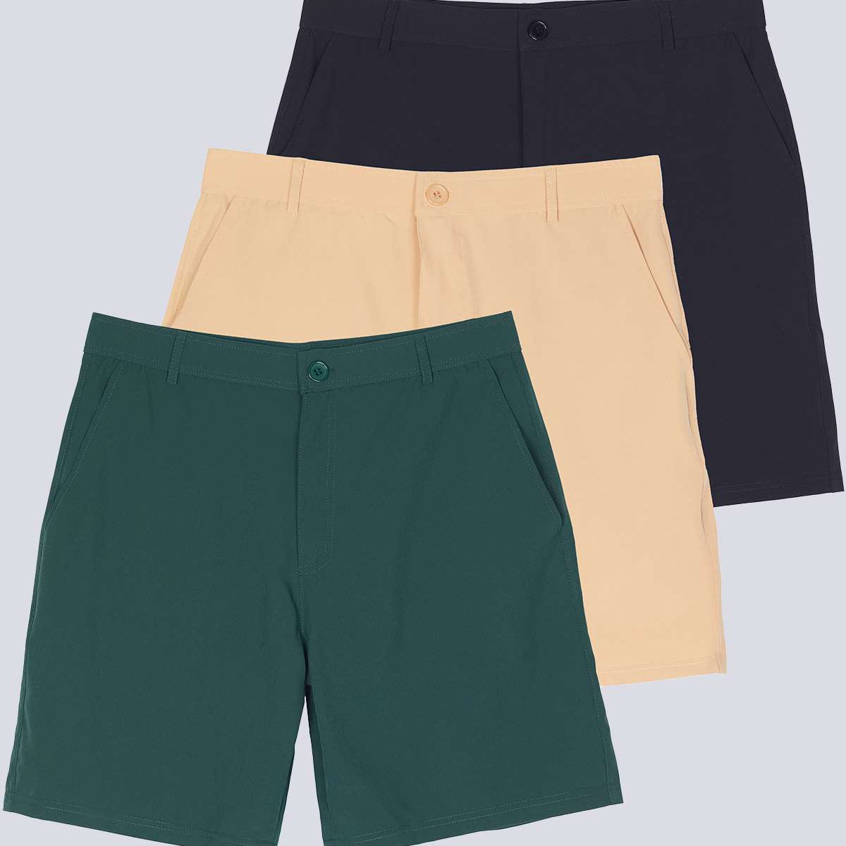 3 Pack: Men's 7" Golf Shorts