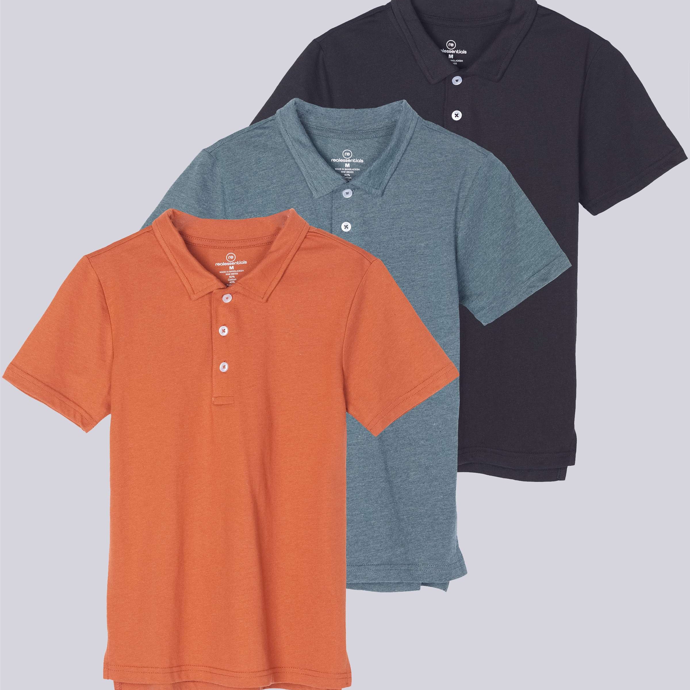 3 Pack: Boys' Jersey Cotton Polo Shirt