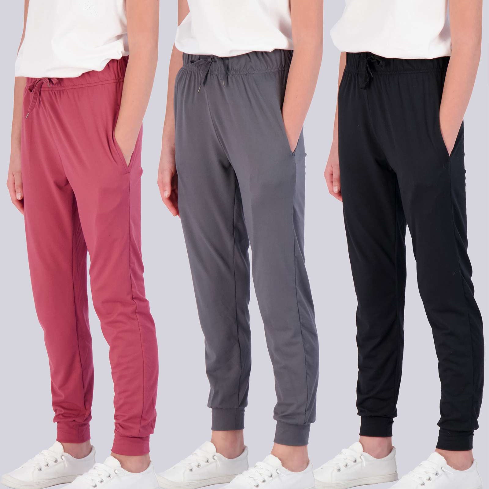 3 Pack: Girls Super-Soft Lounge Jogger Sweatpants