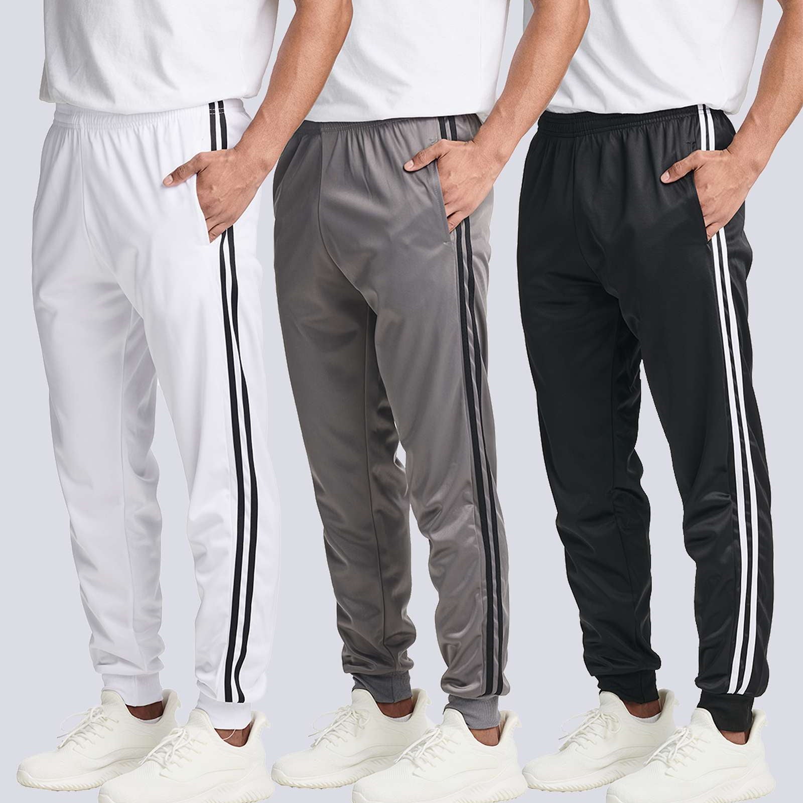 3 Pack: Mens Active Tricot Jogger Sweatpants