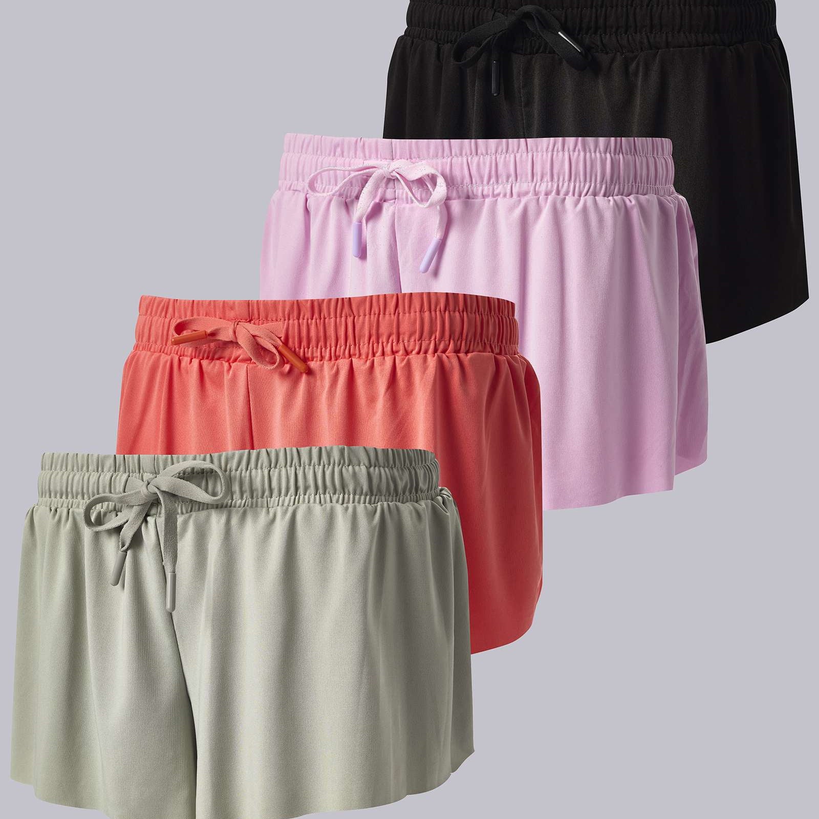 4 Pack: Girls 2-in-1 Flowy Shorts with Spandex Liner Youth Butterfly Skirts - Athletic Dance