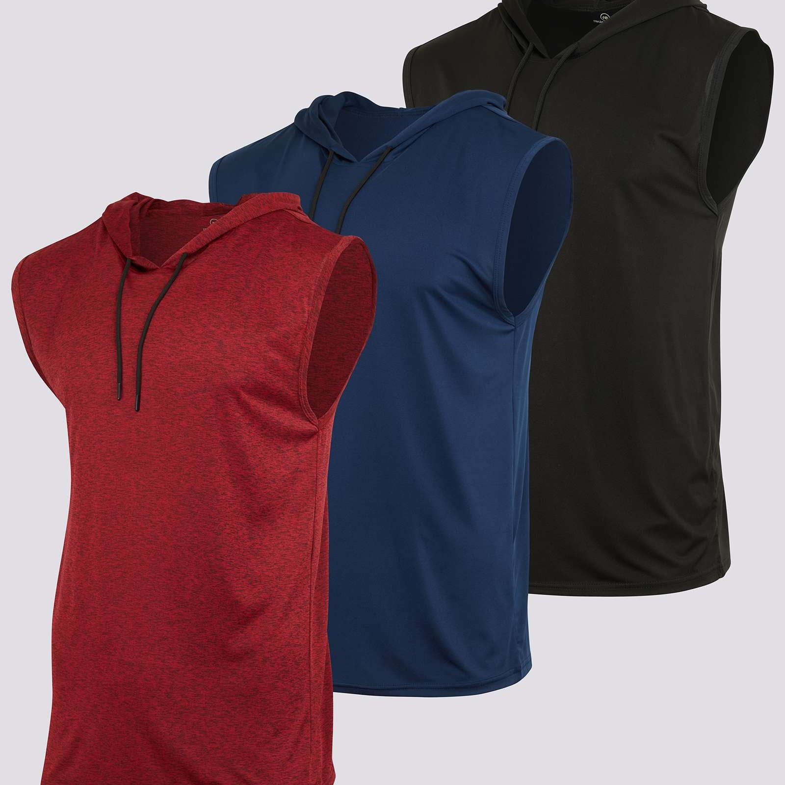 3 Pack: Men’s Dry-Fit Active Tank Top Hoodie