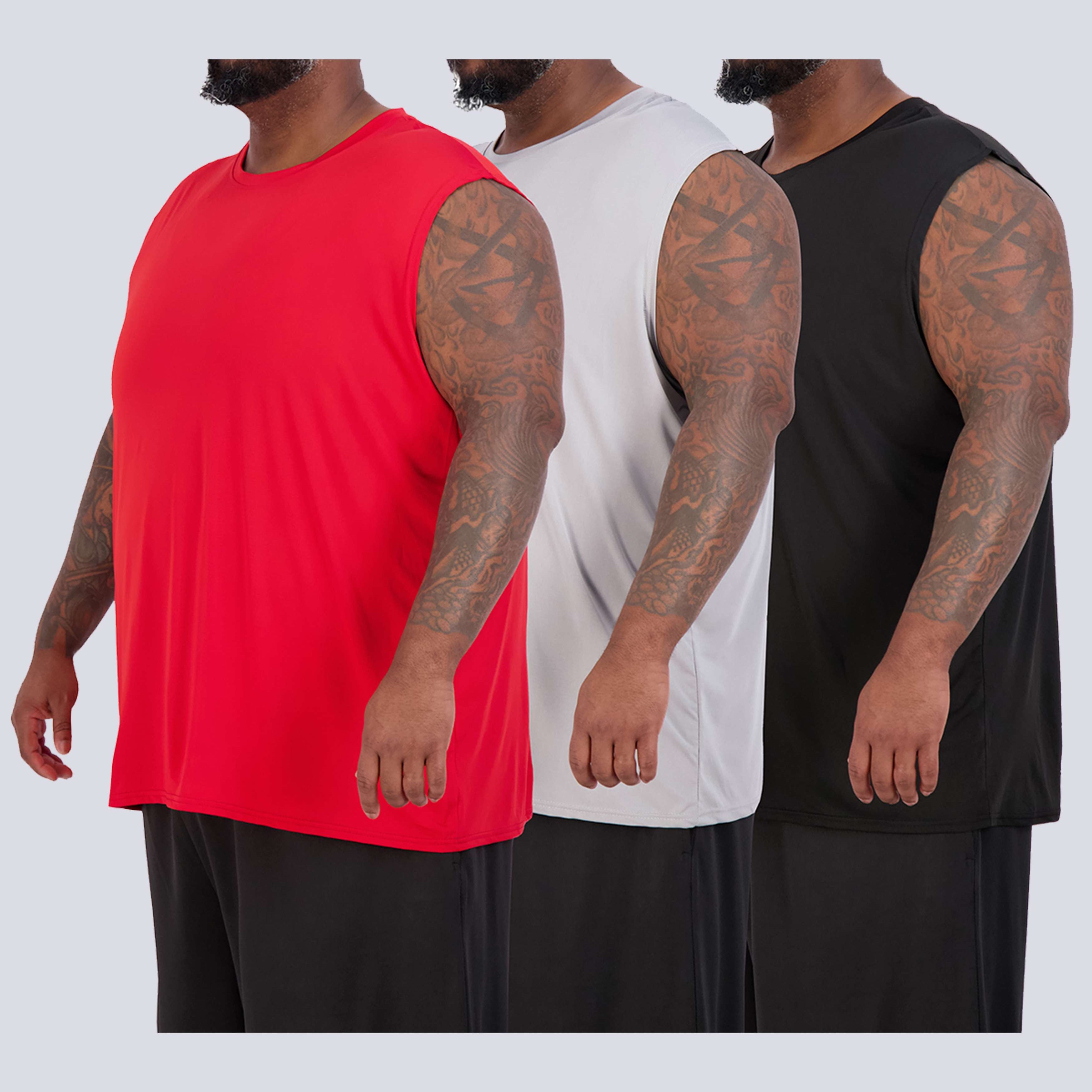 3 Pack: Mens Dry-Fit Active Tech Tank Top