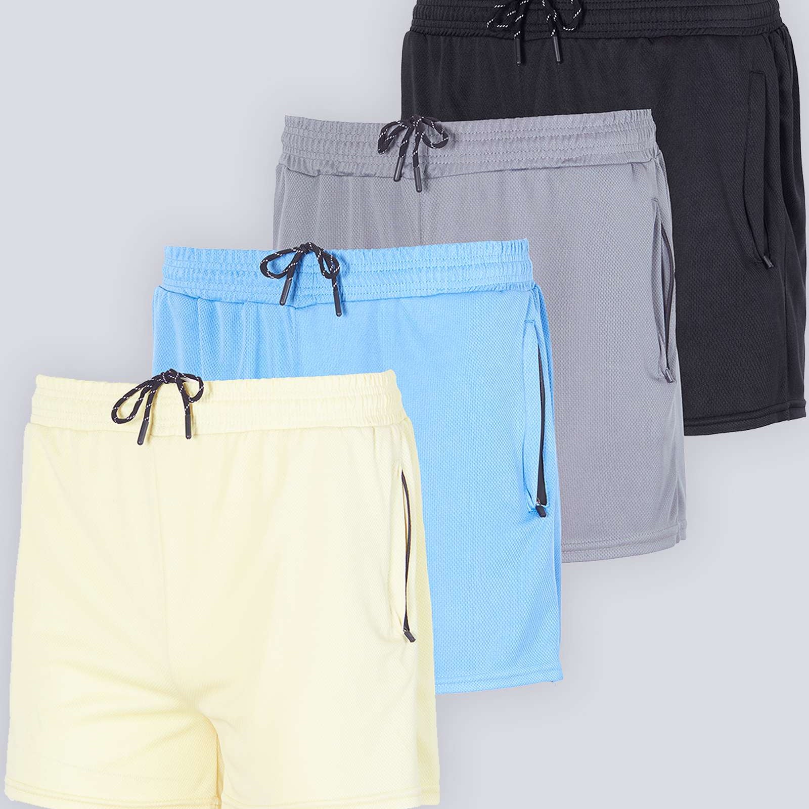 4 Pack: Men's 3" Mesh Running Shorts