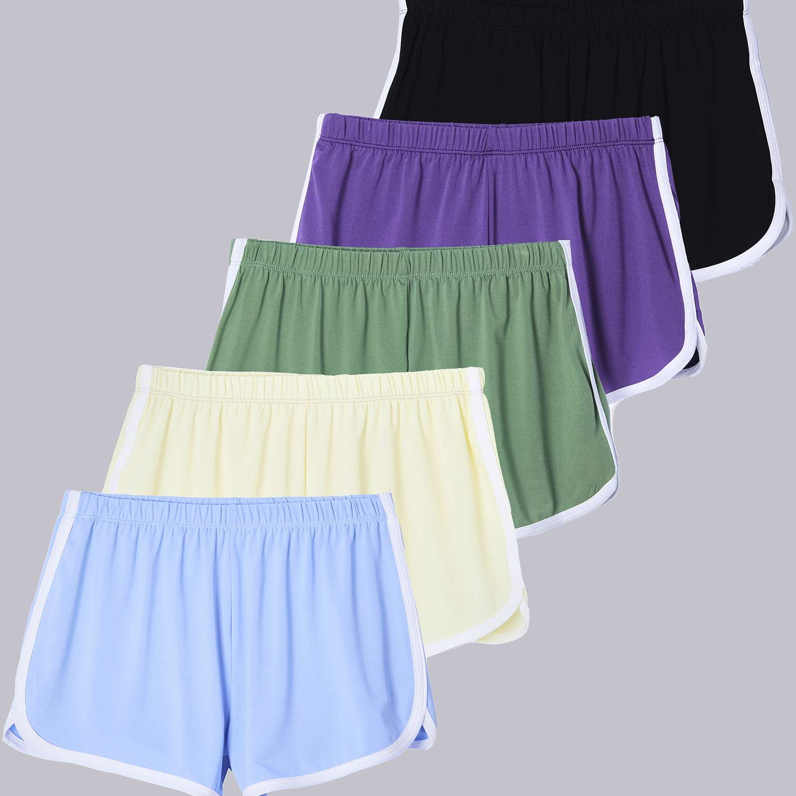 5 Pack: Girls' Dry-Fit Dolphin Shorts
