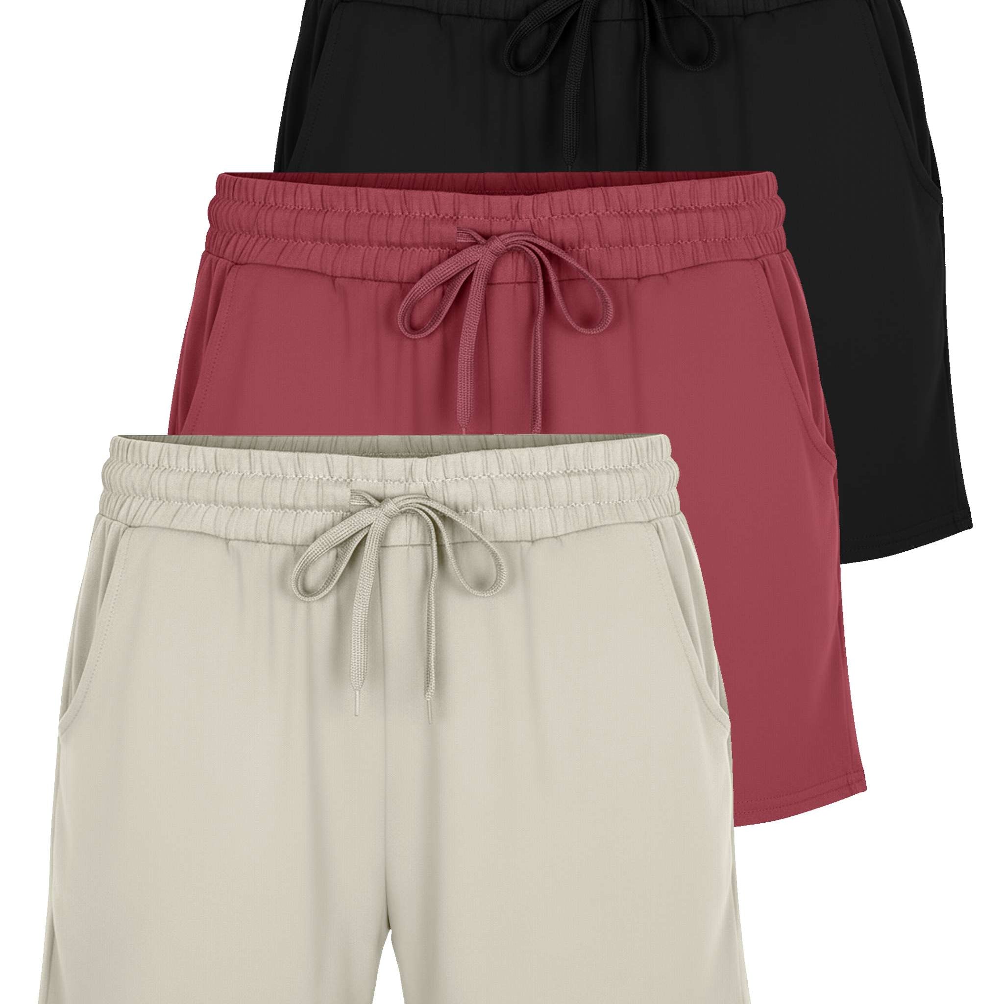 3 Pack: Womens Plus Super-Soft Lounge Shorts