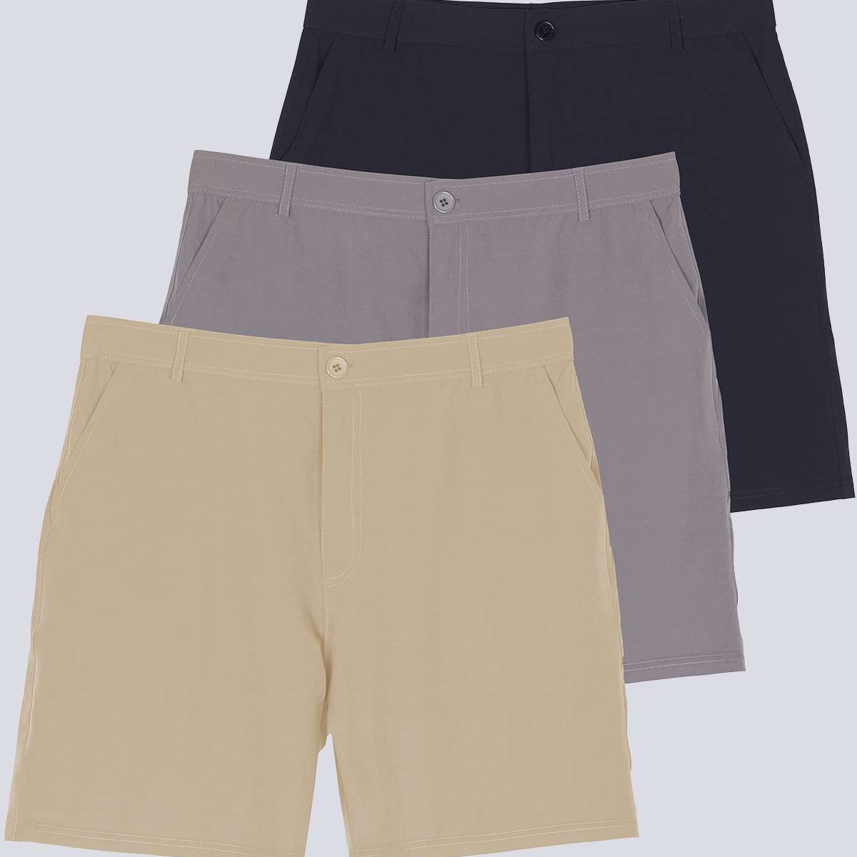 3 Pack: Men's 7" Golf Shorts