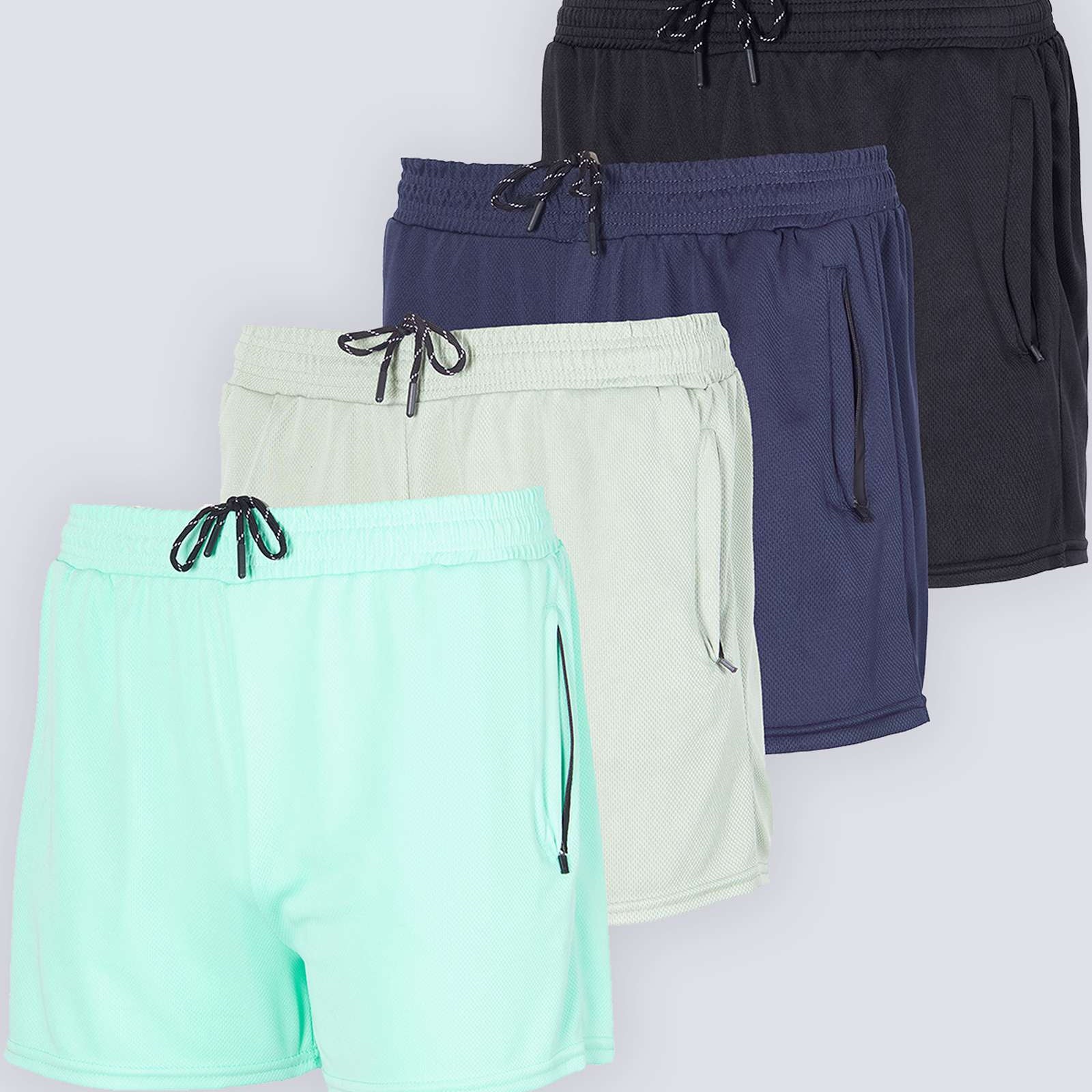 4 Pack: Men's 3" Mesh Running Shorts