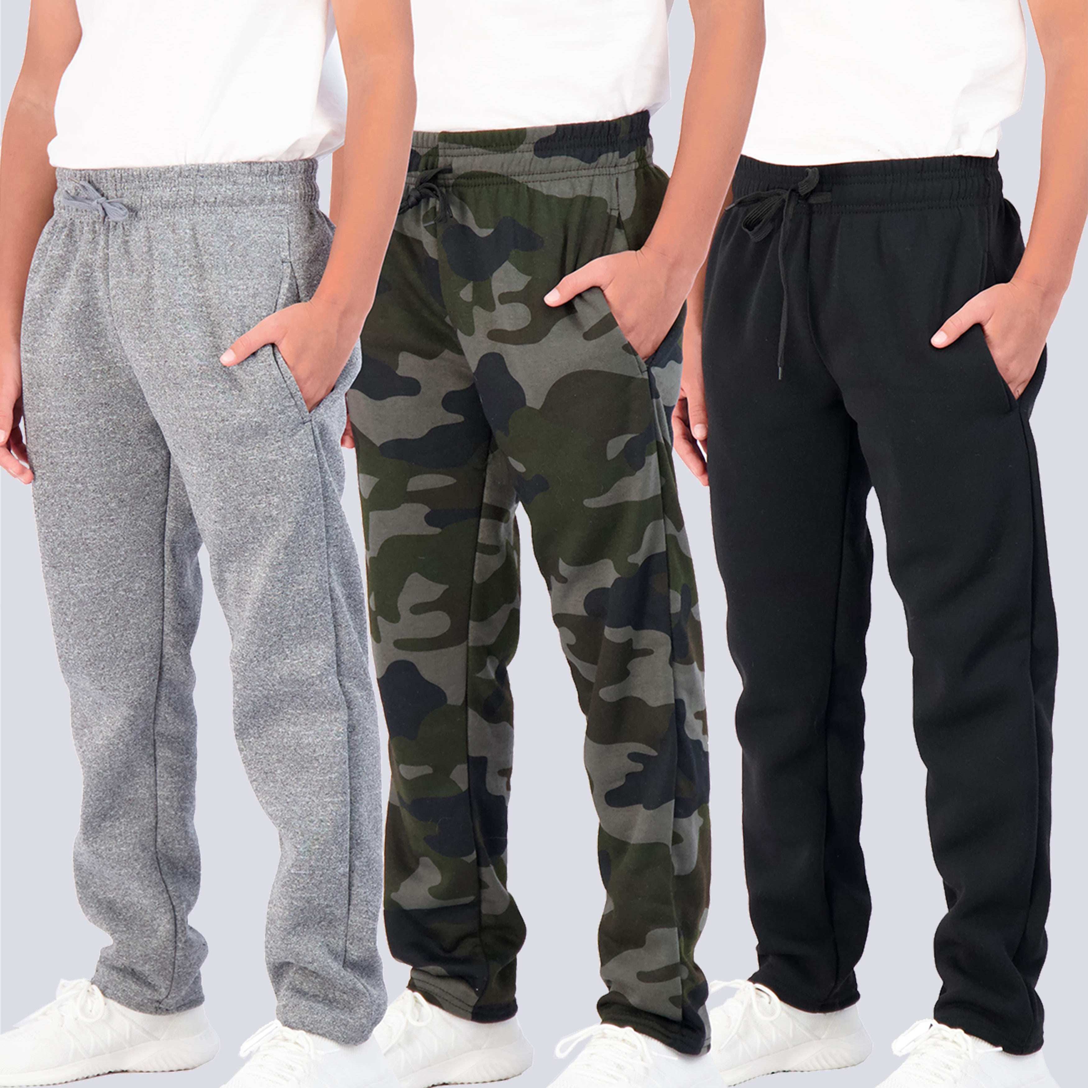 3 Pack: Boys Fleece Open Bottom Sweatpants