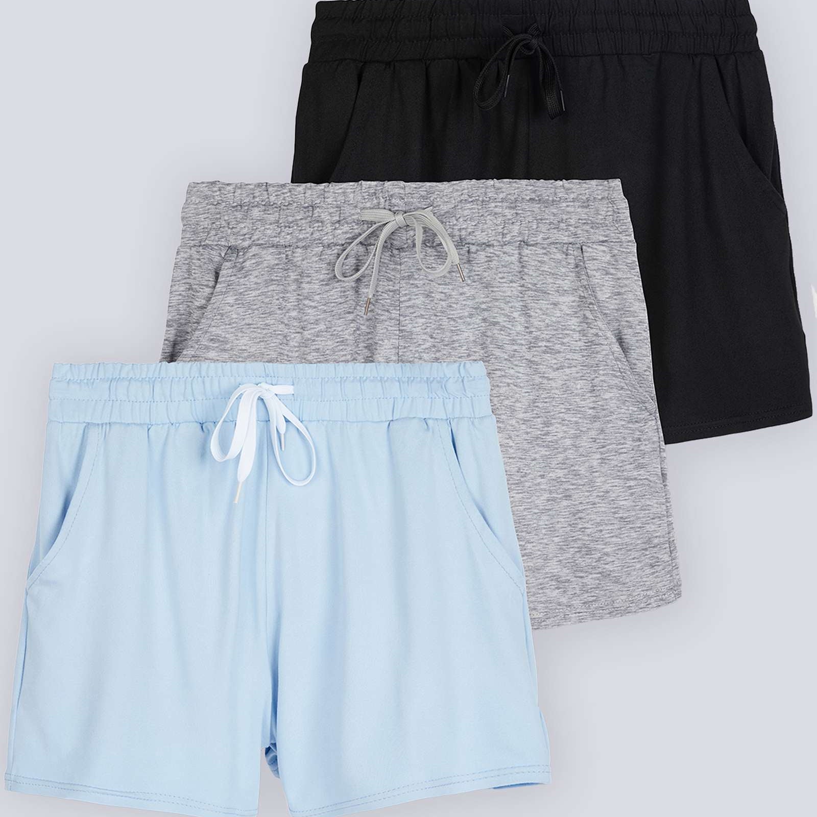 3 Pack: Girls' Lounge Comfy Shorts with Drawstring