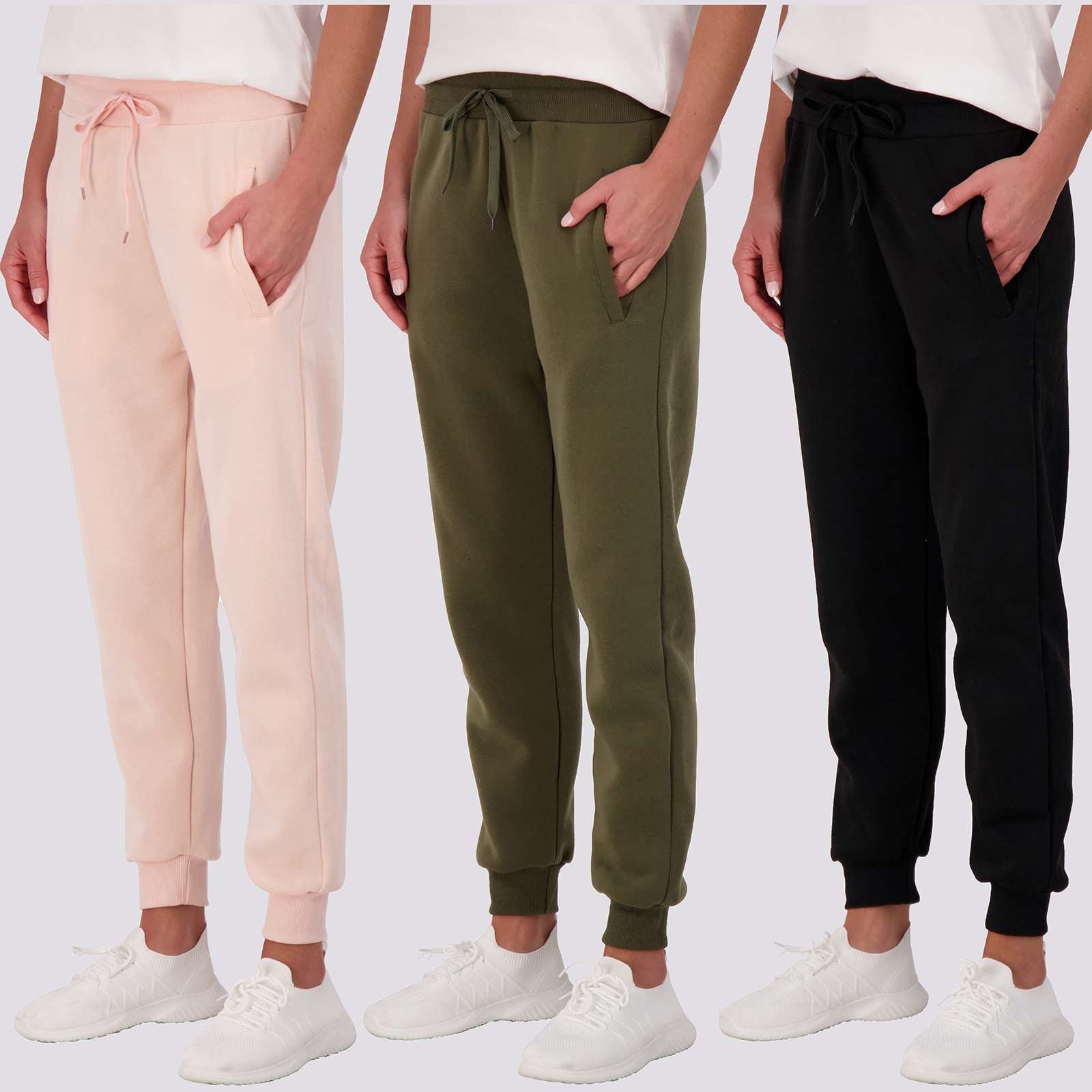 3 Pack: Womens Fleece Jogger Sweatpants