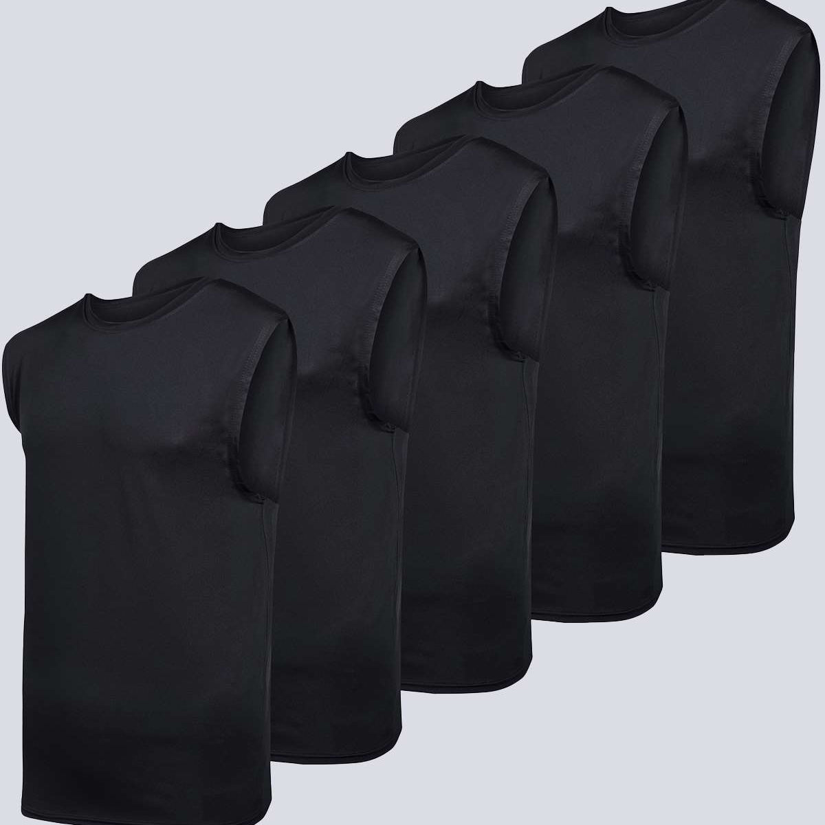 5 Pack: Mens Dry-Fit Active Tech Tank Top