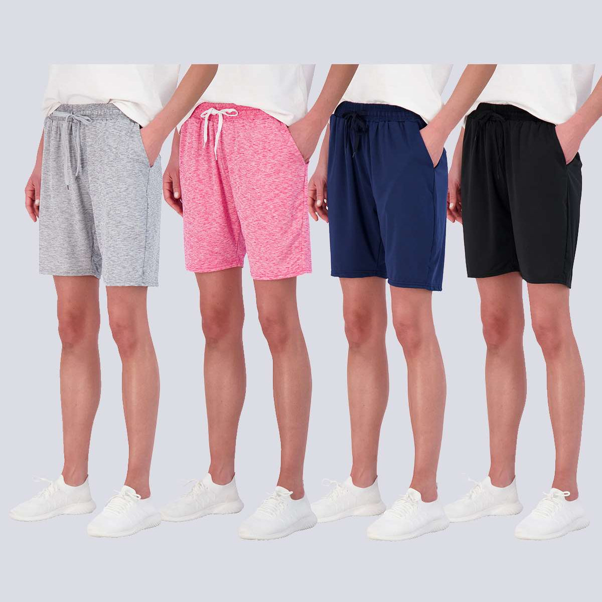 4 Pack: Womens Dry-Fit 7" Bermuda Shorts