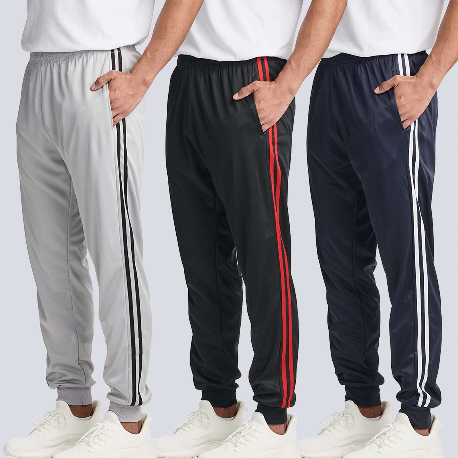 3 Pack: Mens Active Tricot Jogger Sweatpants