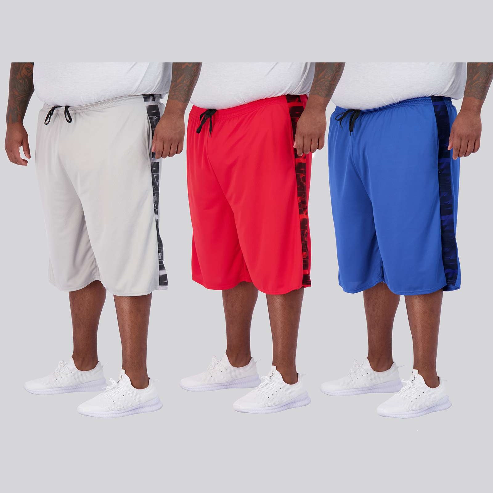 5 Pack: Mens Mesh Active Basketball Shorts (3X-5X)