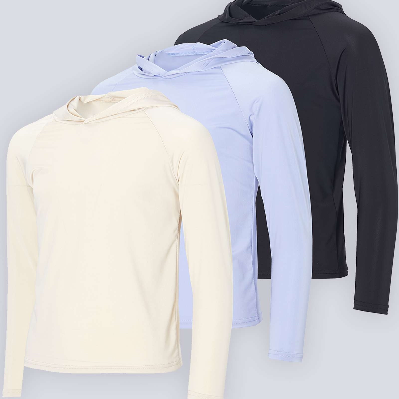 3 Pack: Youth Rashguard Hoodie UPF Sun Protection