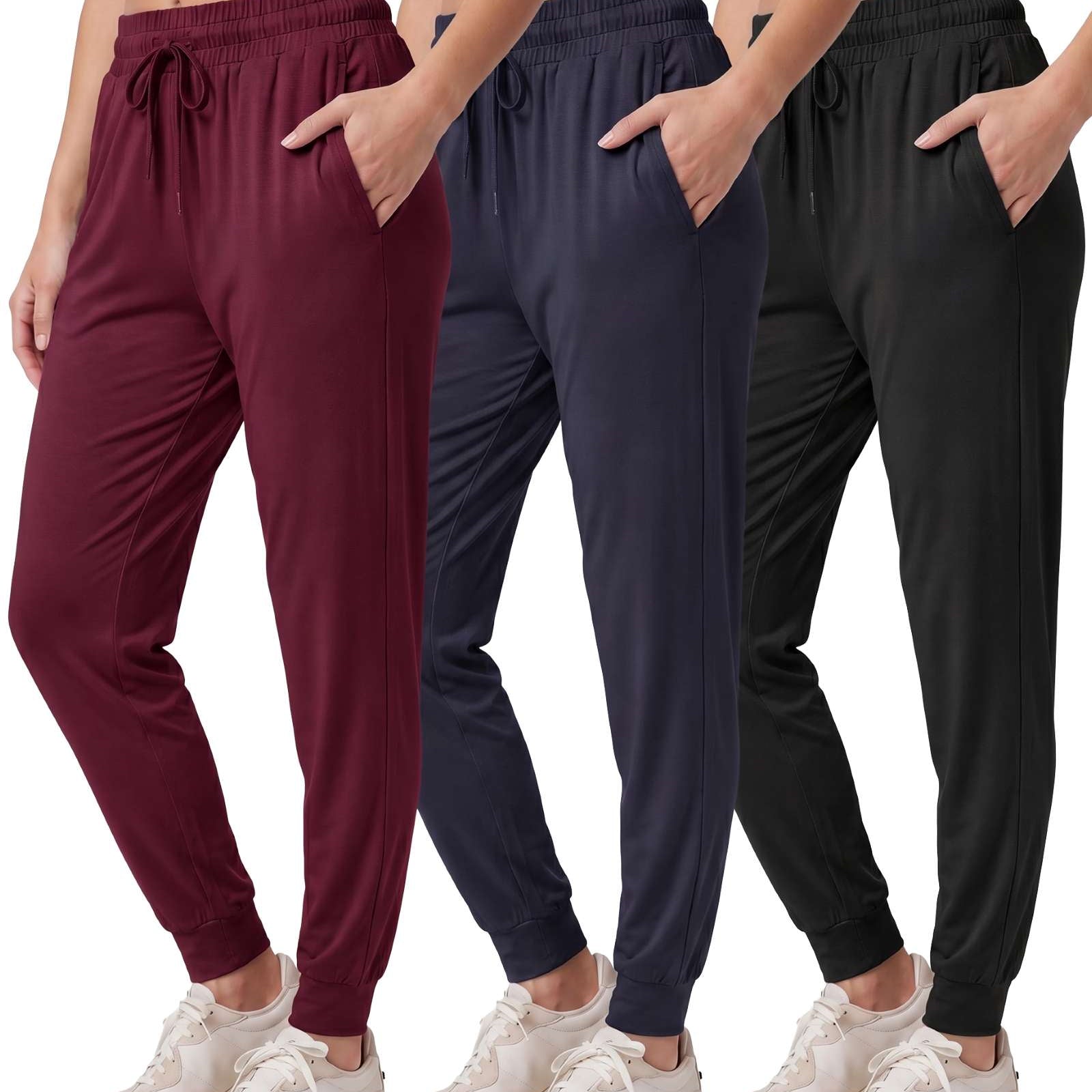 3 Pack: Womens Ultra-Soft Lounge Joggers