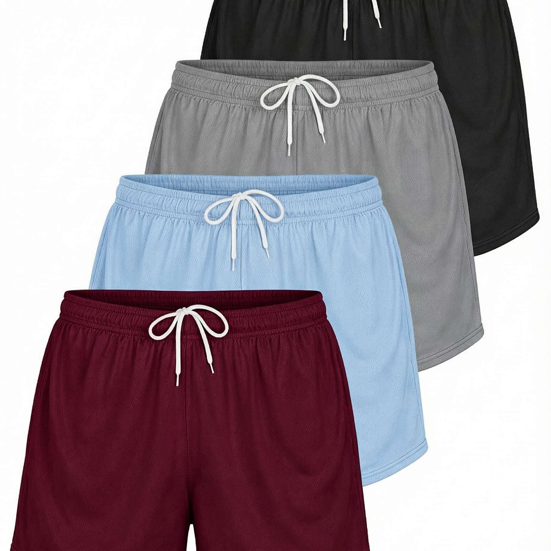 4 Pack: Womens Active Mesh Shorts