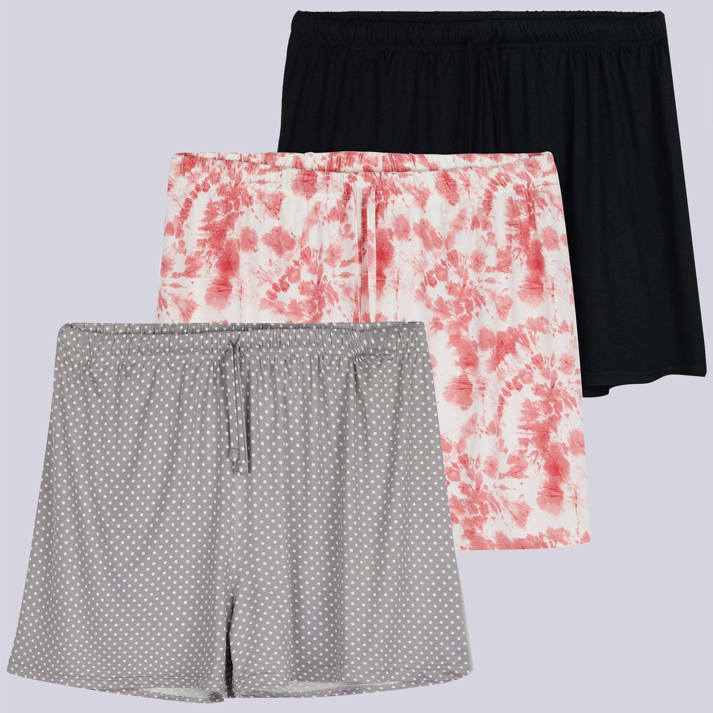 3 Pack: Womens Ultra-Soft Pajama Lounge Shorts