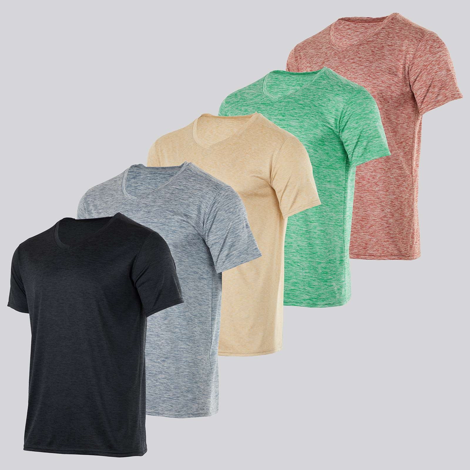 5 Pack: Men’s V-Neck Dry-Fit T-Shirt