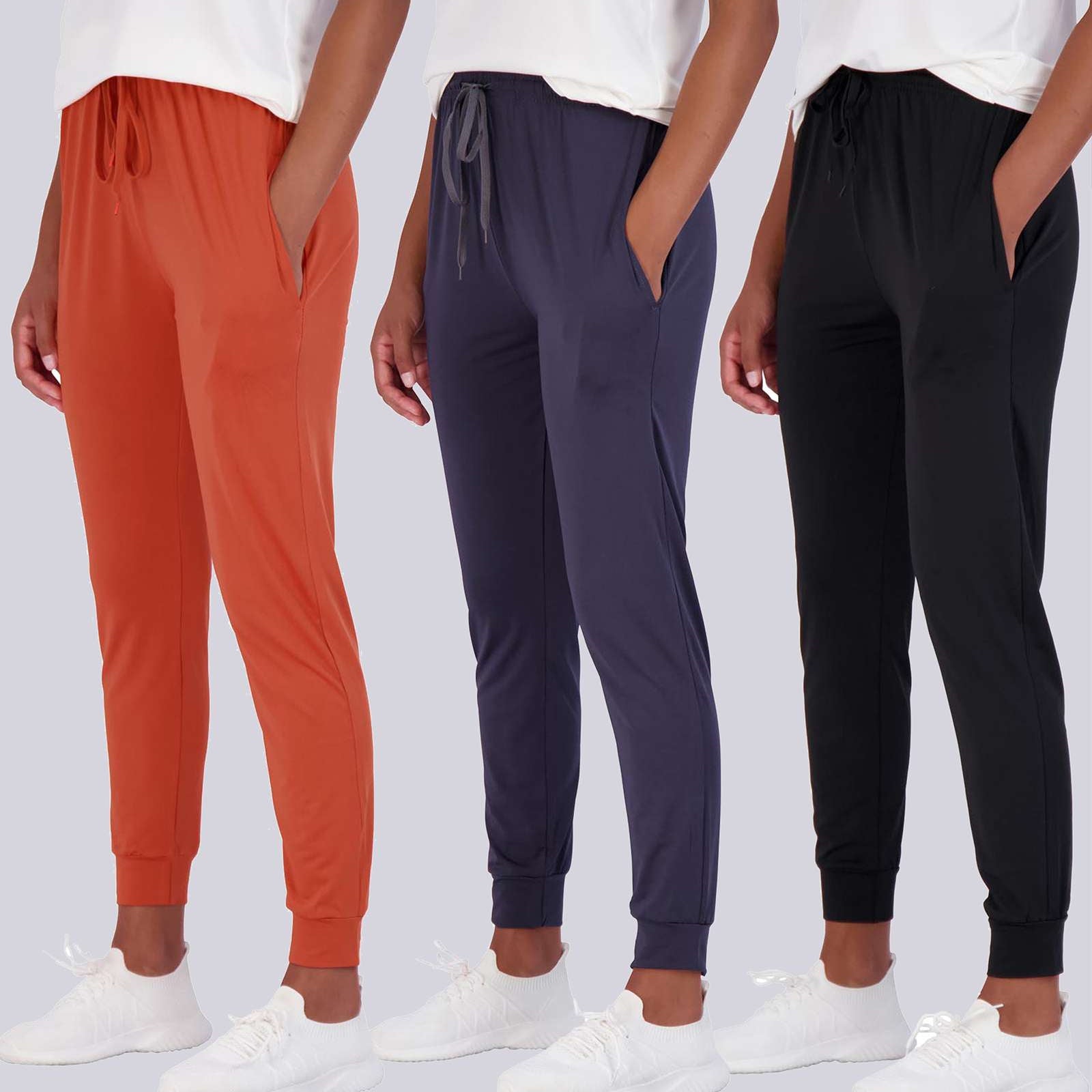 3 Pack: Womens Dry-Fit Active Joggers
