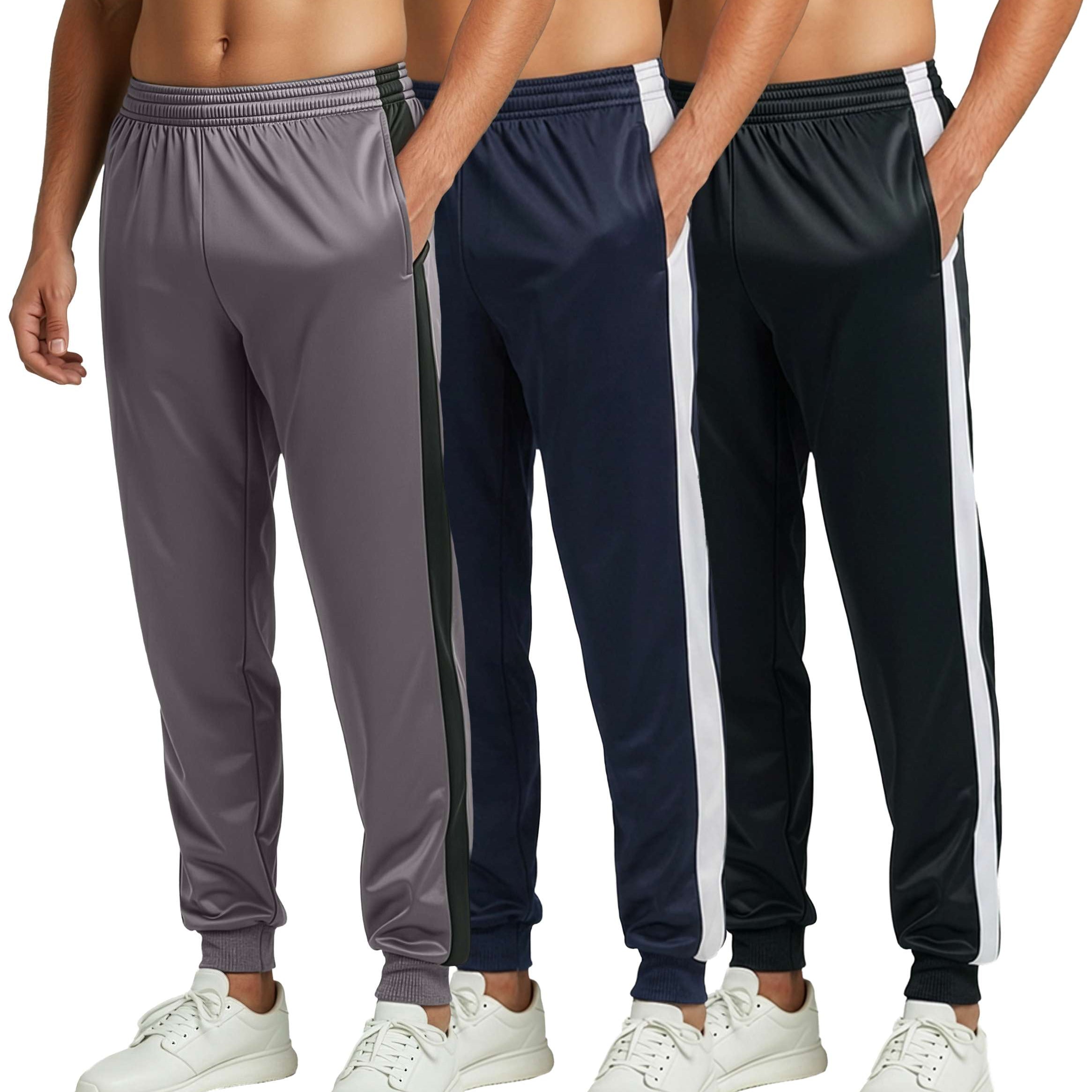 3 Pack: Mens Active Tricot Jogger Sweatpants