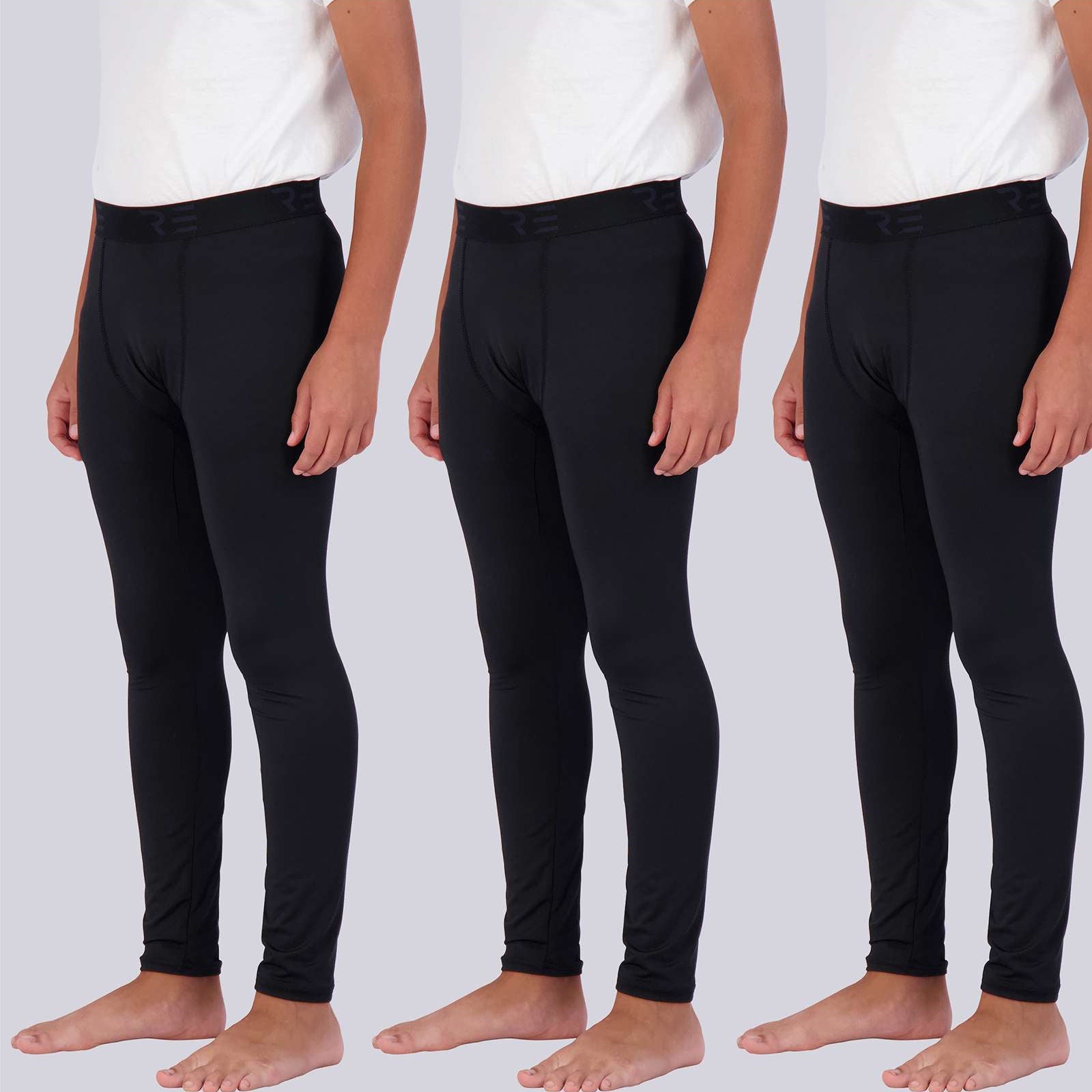 3 Pack: Boys Compression Pants Base Layer