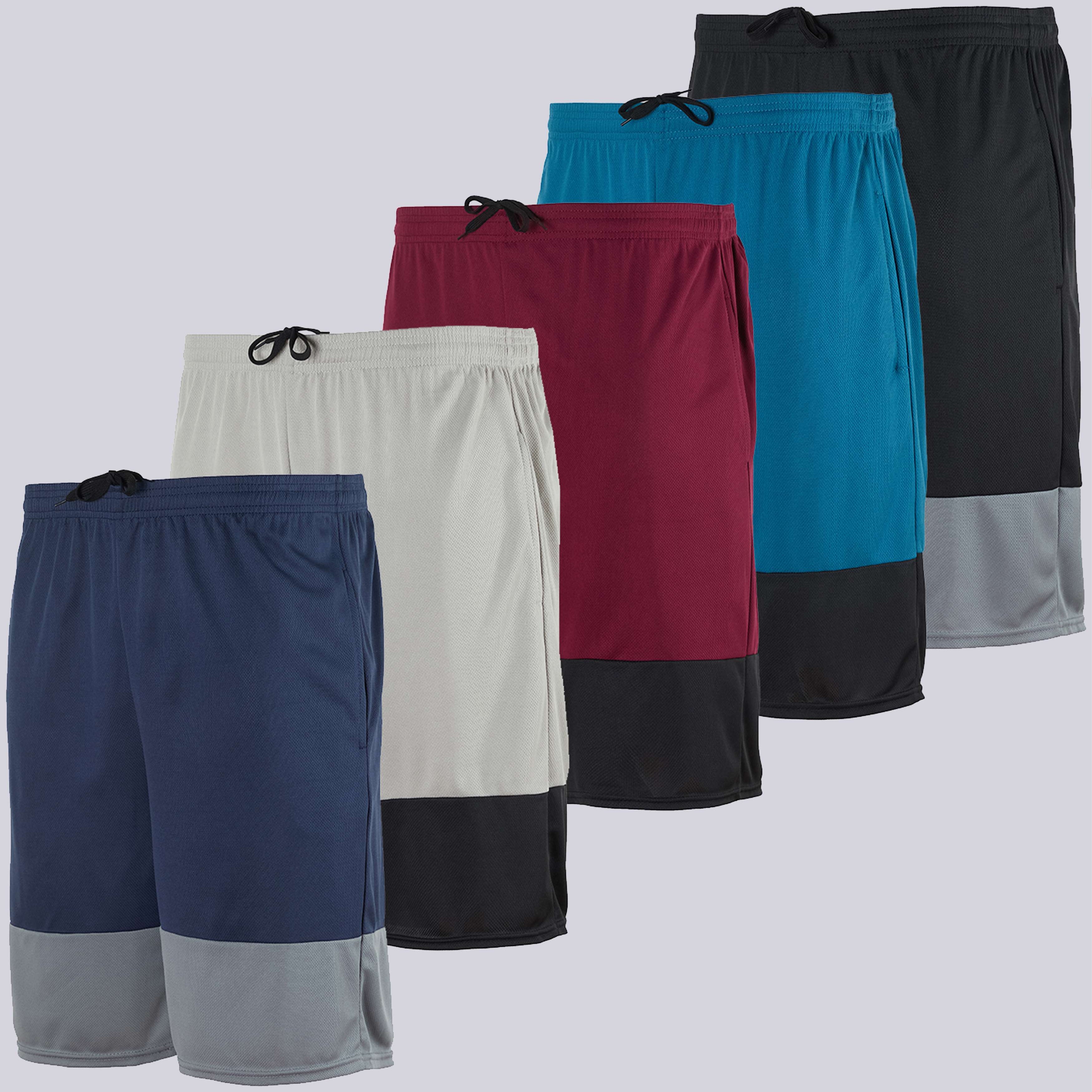 5 Pack: Men's Mesh Athletic Gym Shorts