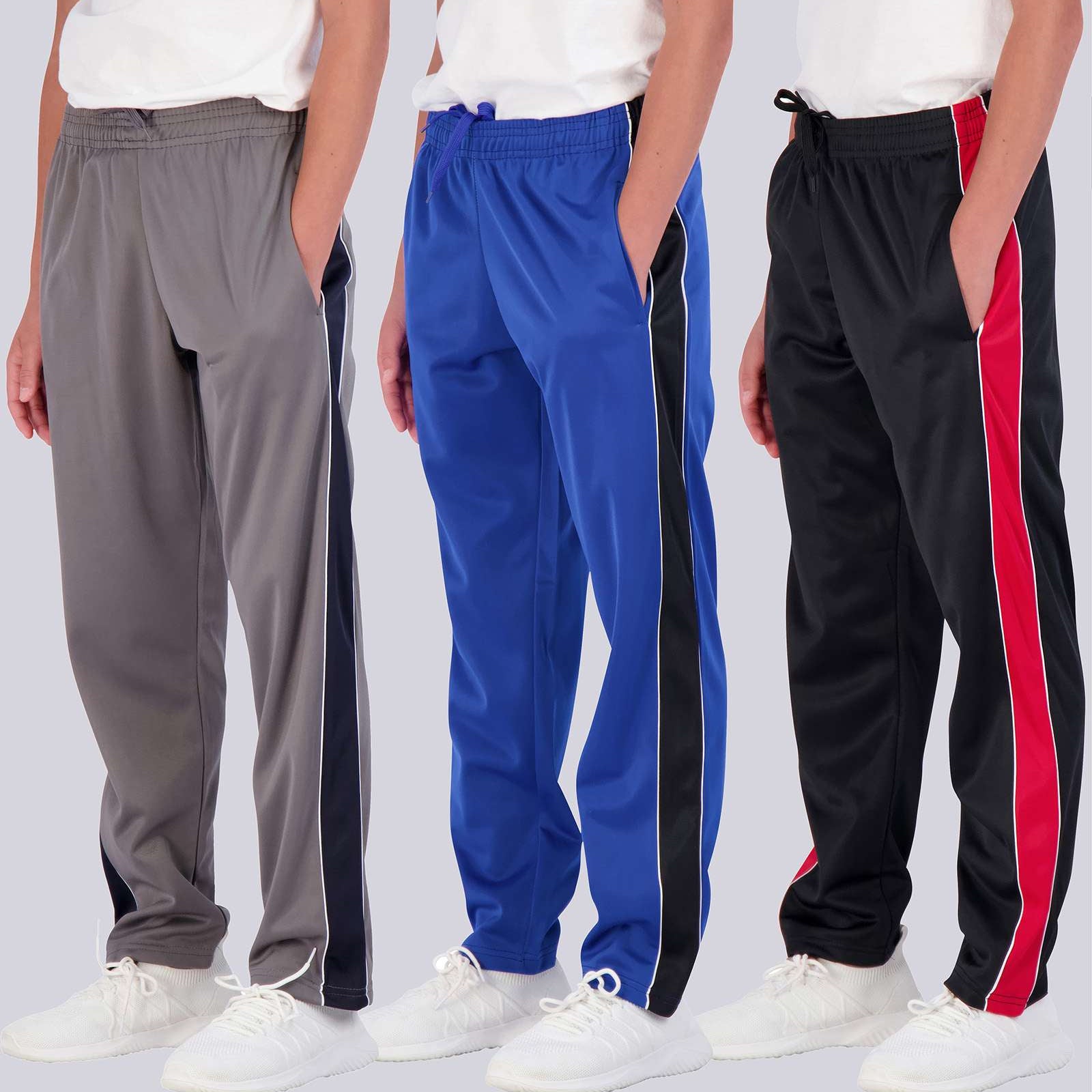 3 Pack: Boys Tricot Open Bottom Fleece-Lined Sweatpants