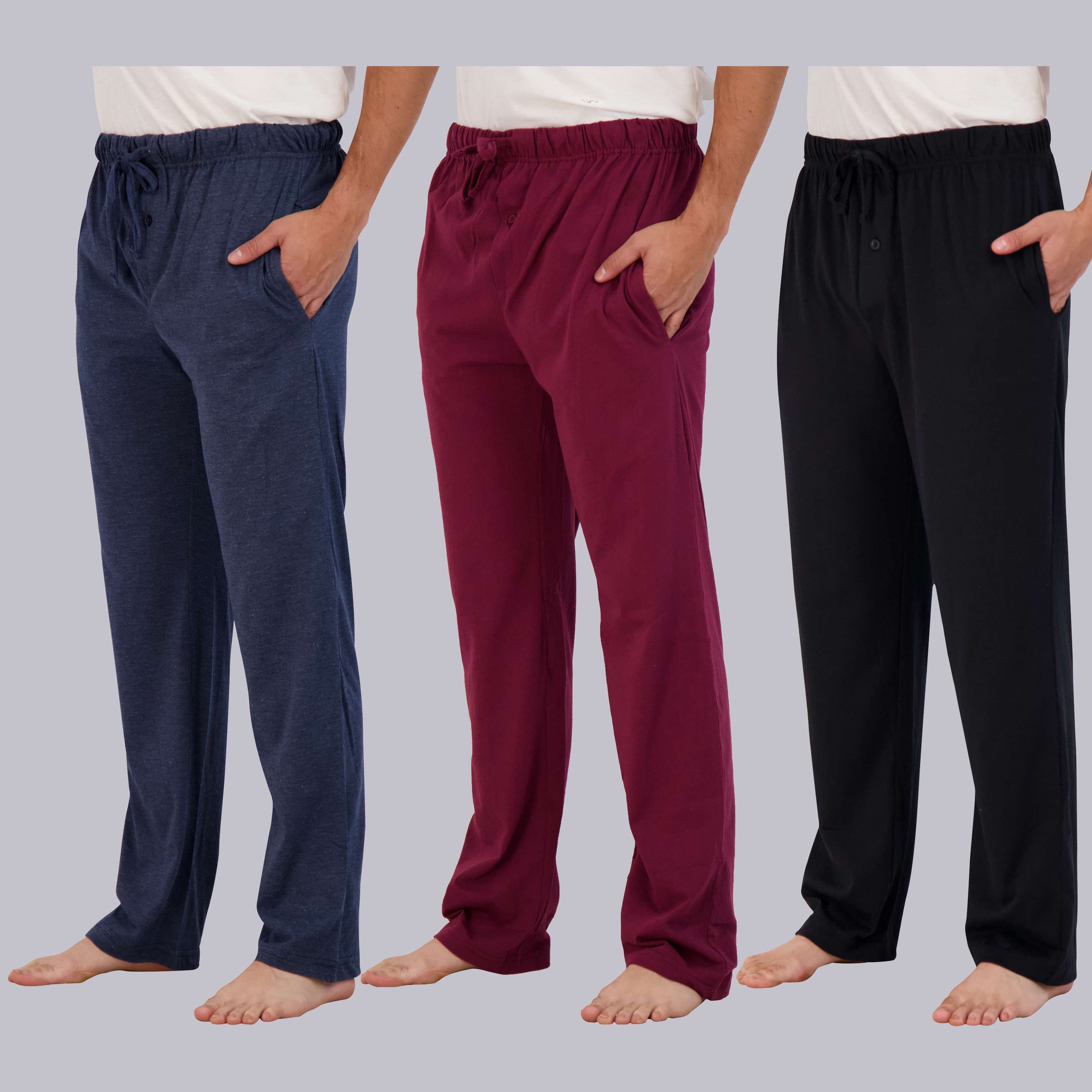 3 Pack: Mens Cotton Pajama Lounge Pants