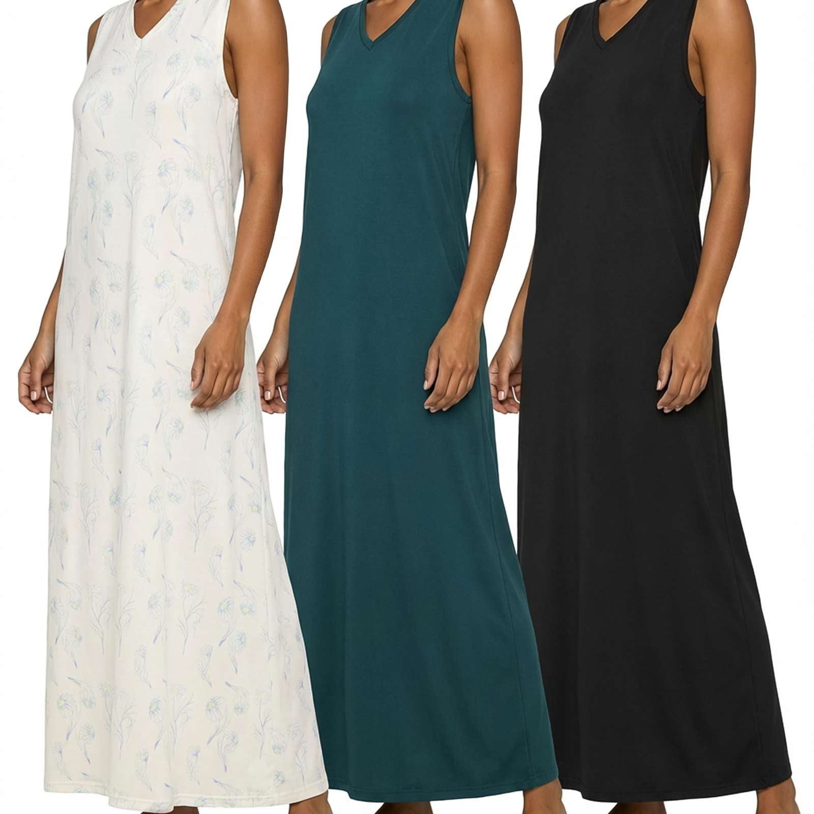 3 Pack: Women's Soft Tank Nightgown (Available in Plus Size)