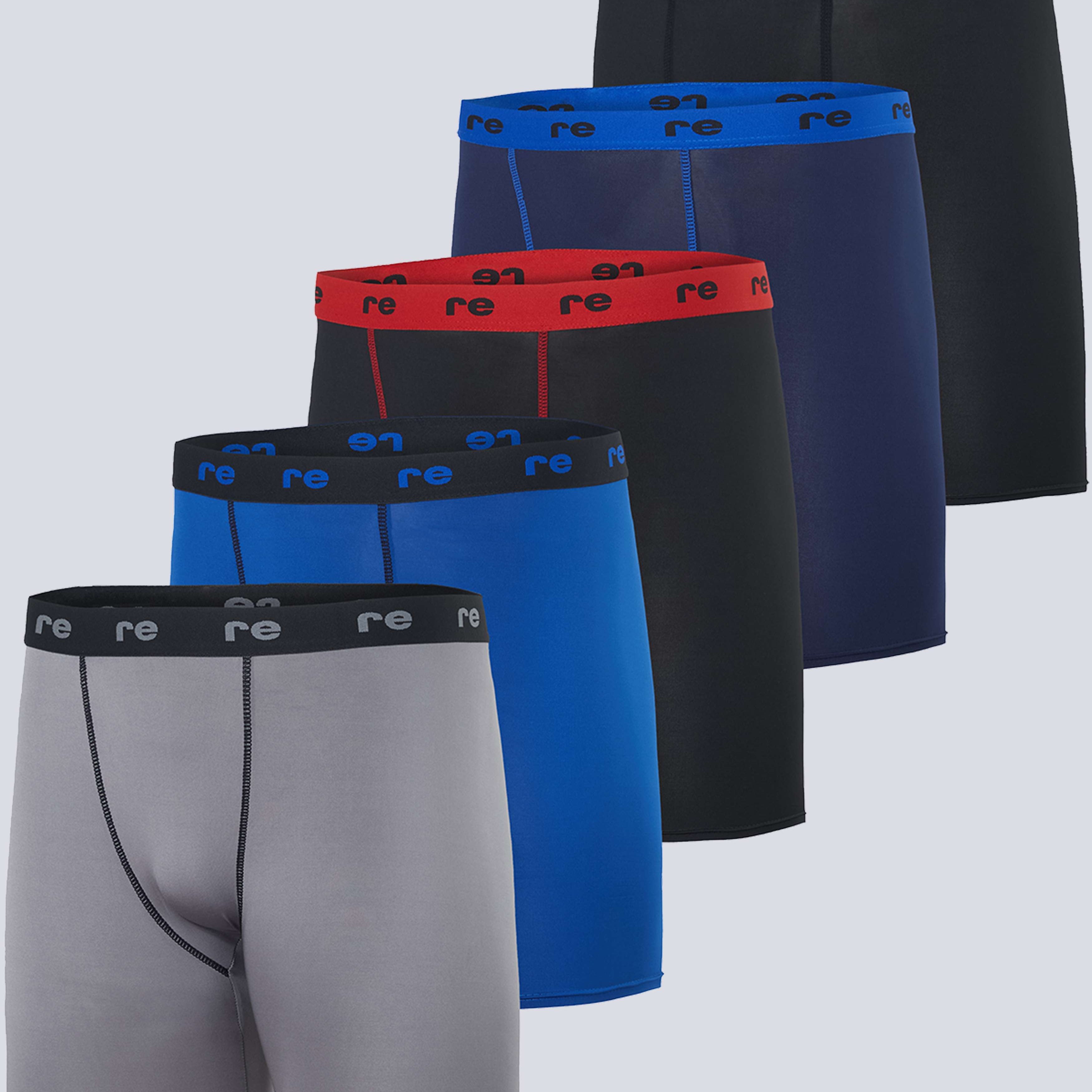 5 Pack: Mens Compression Underwear Shorts