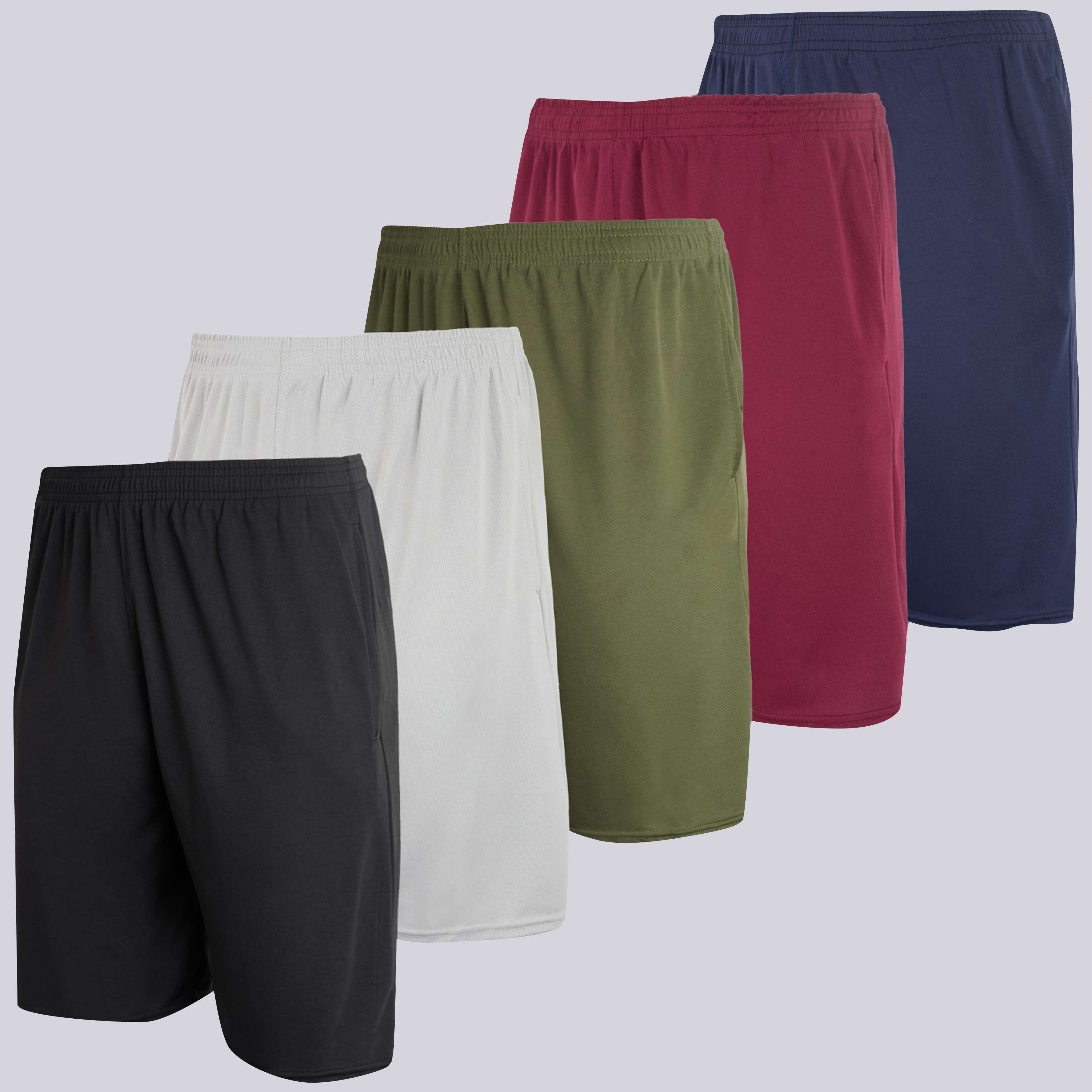 5 Pack: Men's Mesh Athletic Gym Shorts