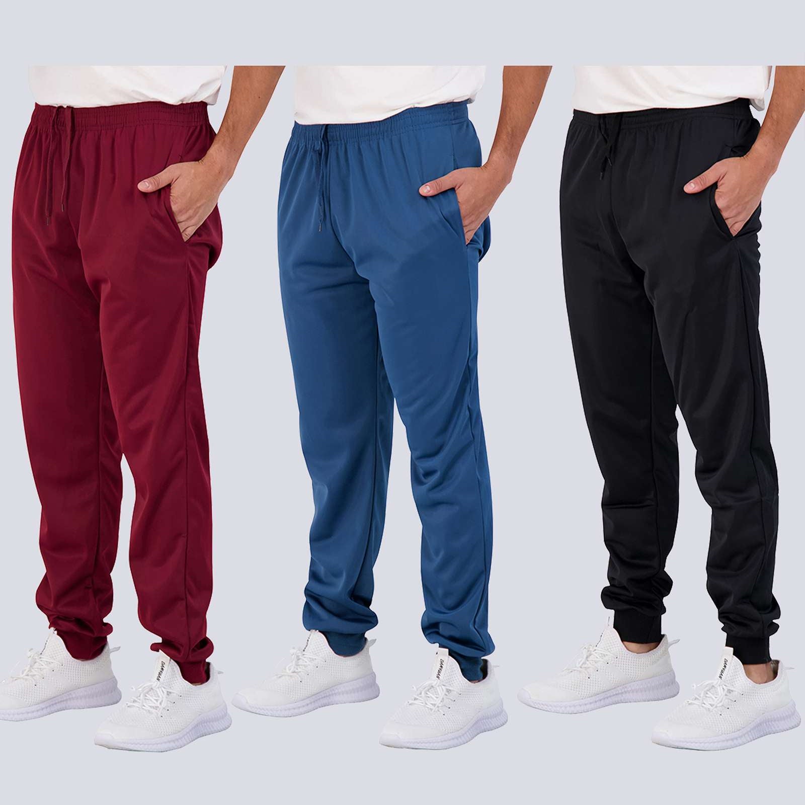 3 Pack: Boys Active Fleece-Lined Tricot Jogger Sweatpants