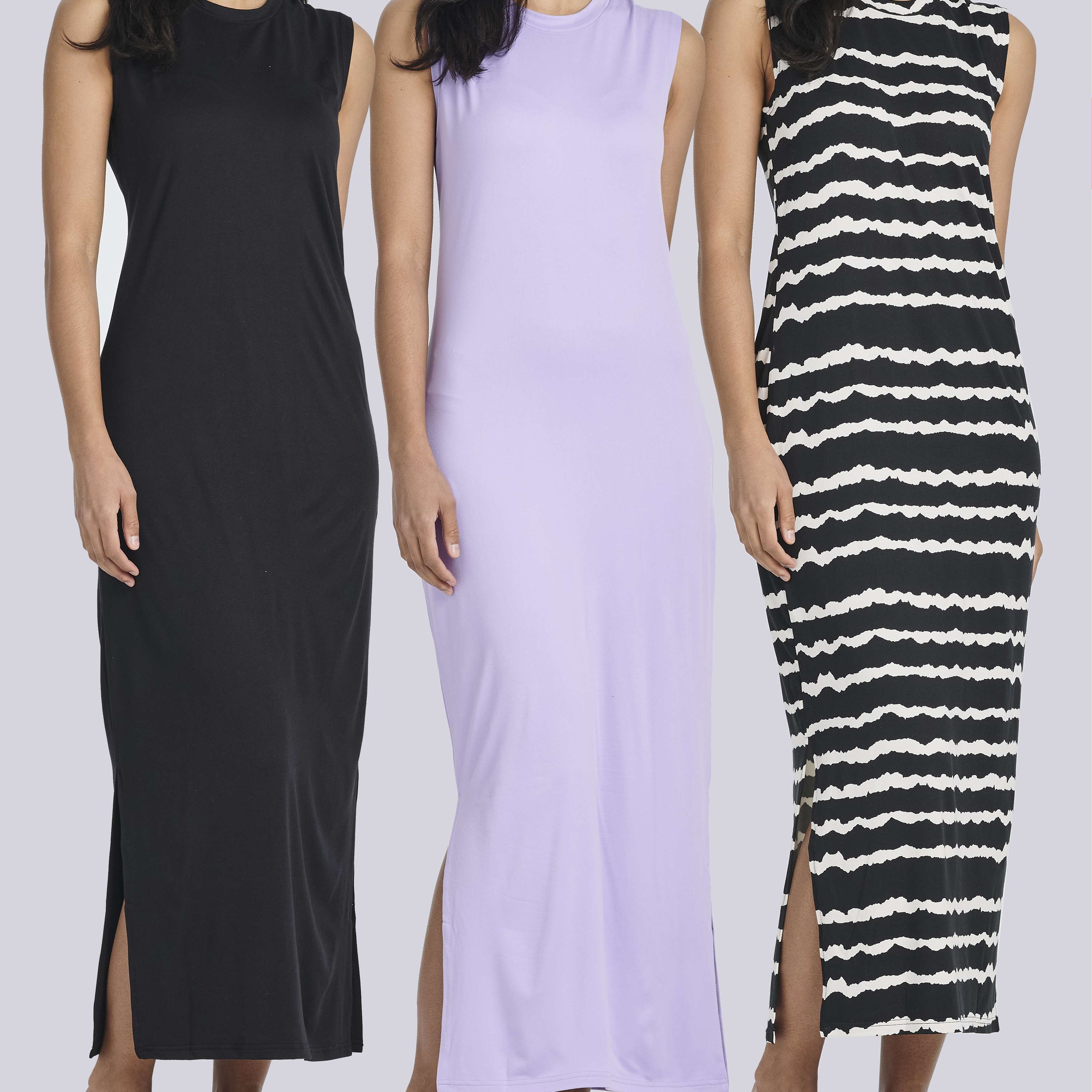 3 Pack: Women's Long Tank Maxi Dress with Pockets (Available In Plus Size)
