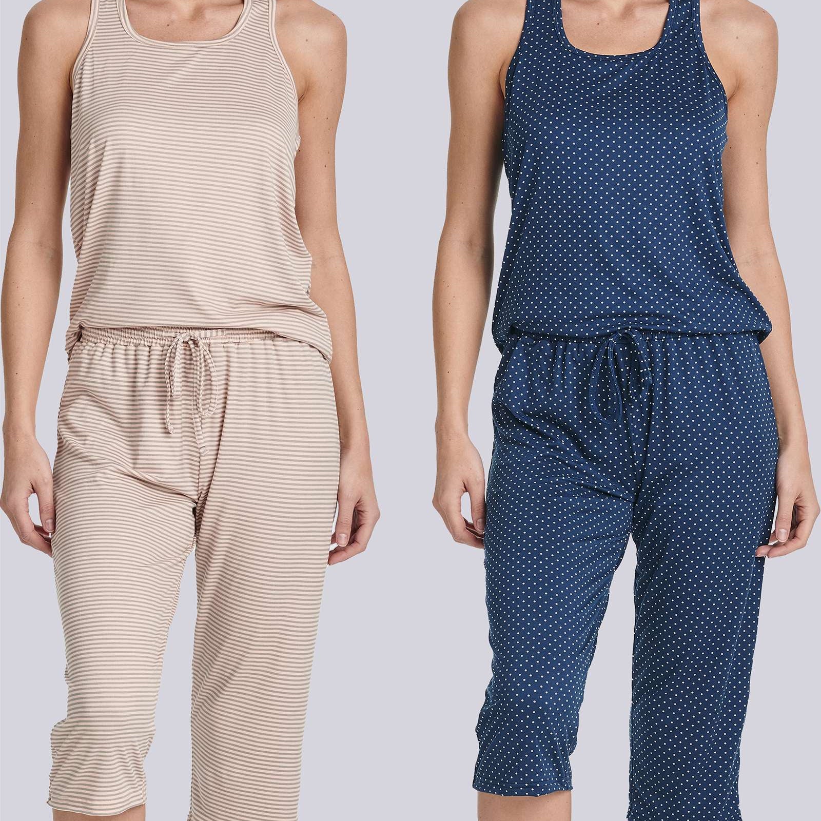 2 Pack: Women's Pajama Set Tank Top and Capri Pants