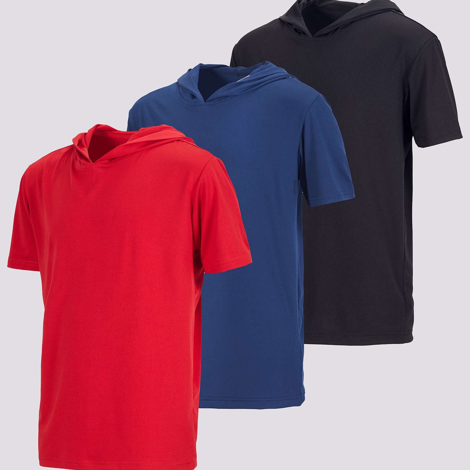 3 Pack: Boys' Dry-Fit Short Sleeve Workout Hoodie