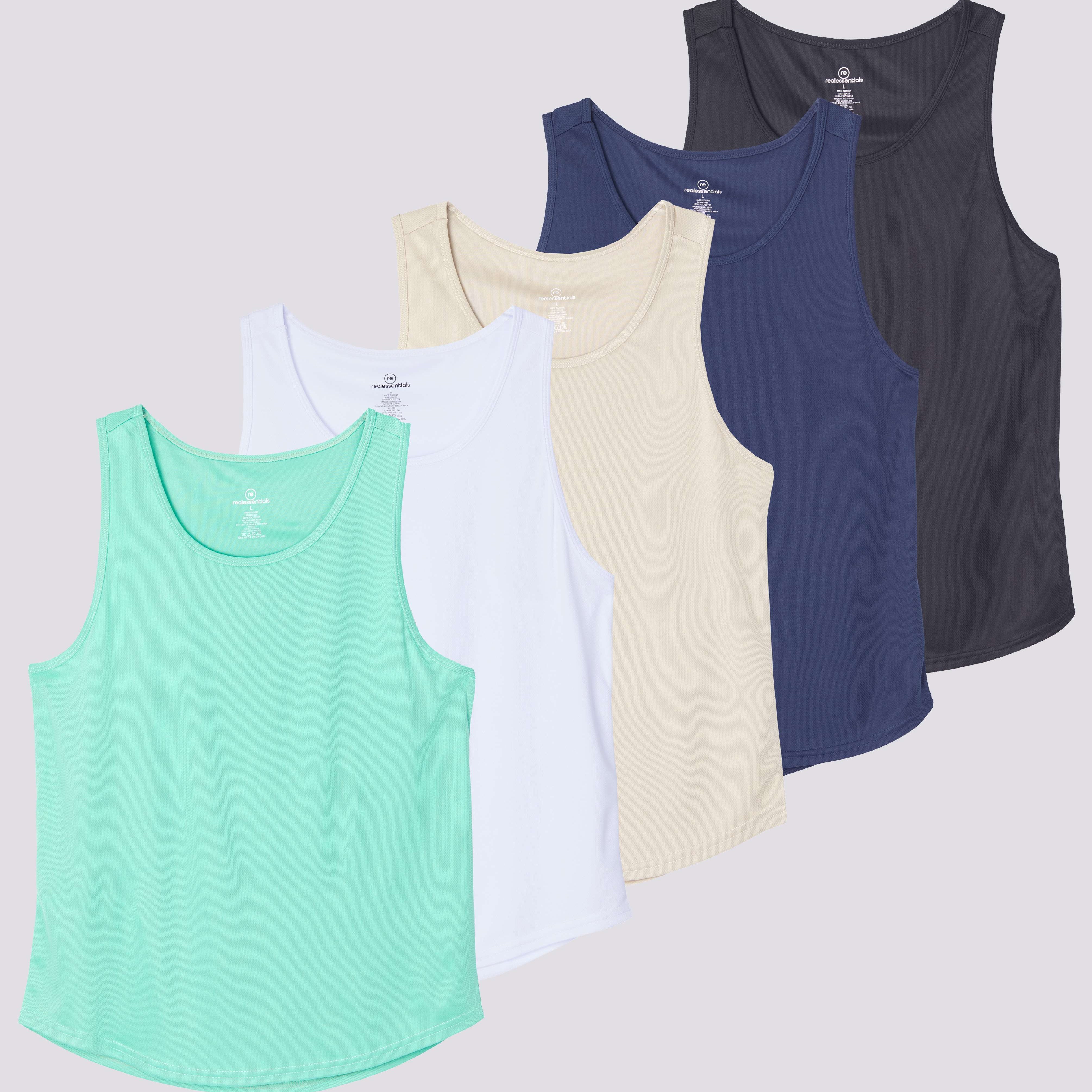 5 Pack: Men's Mesh Y-Back Muscle Tank Top (Available in Big & Tall)