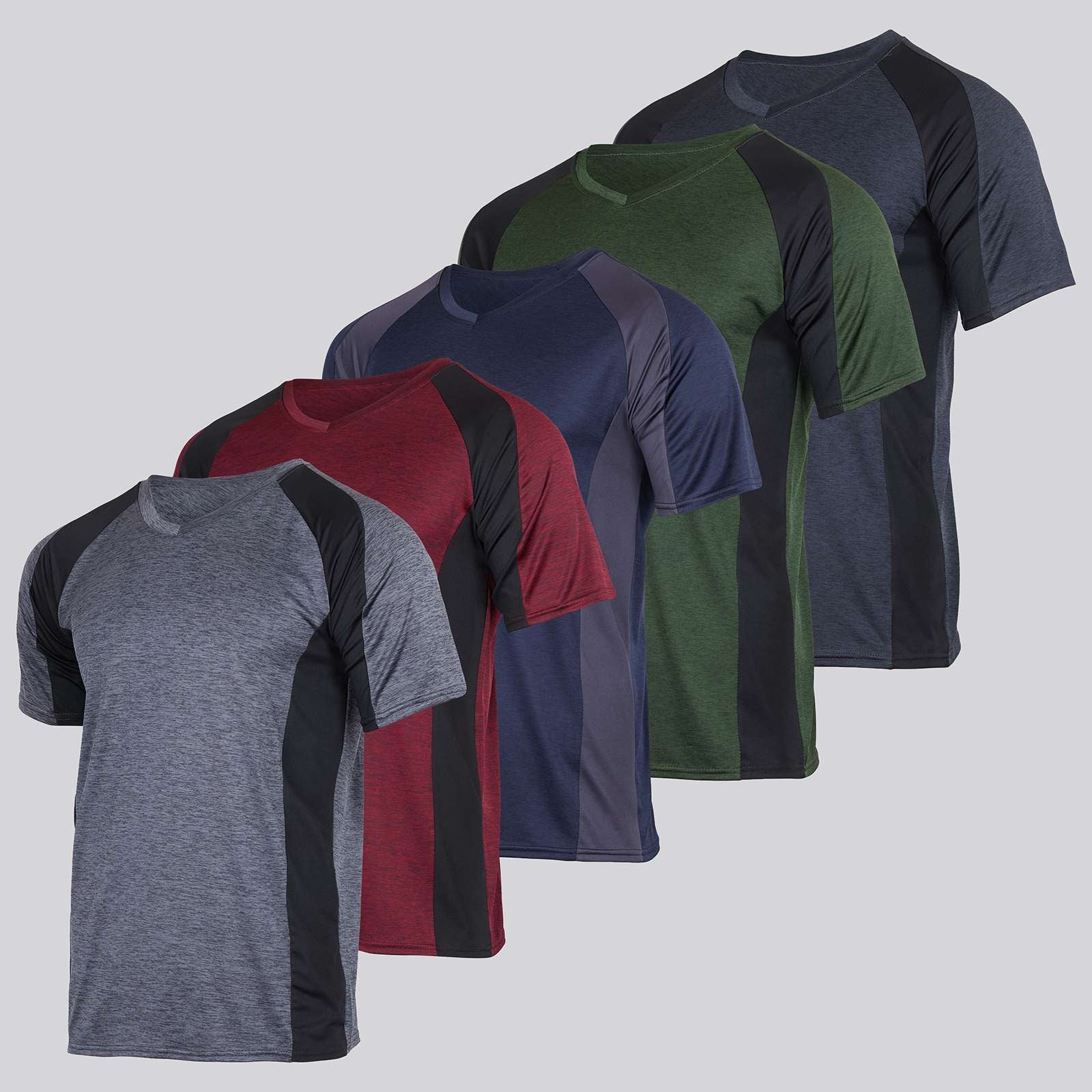 5 Pack: Men’s V-Neck Dry-Fit T-Shirt
