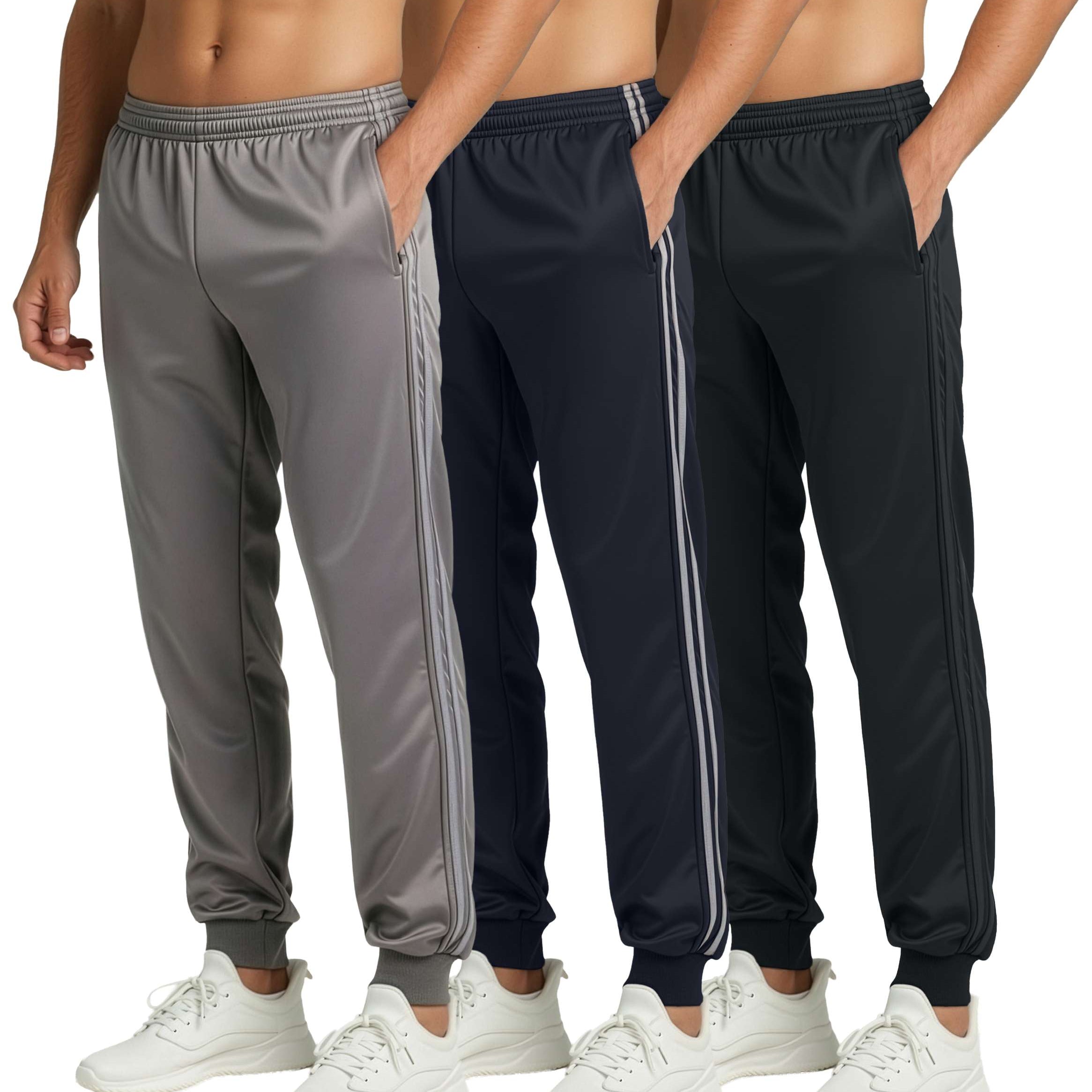 3 Pack: Mens Active Tricot Jogger Sweatpants