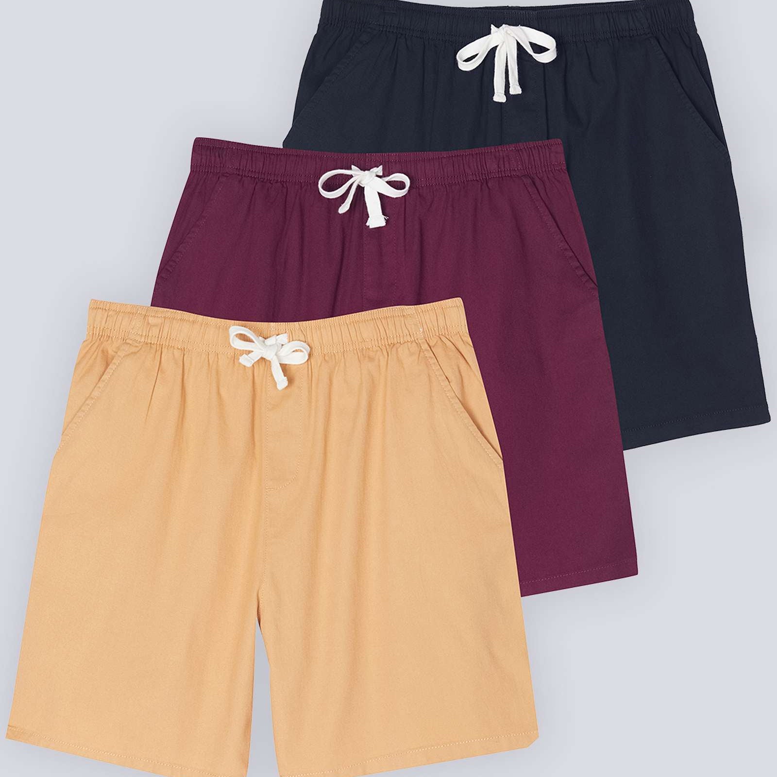 3 Pack: Men's Cotton 7" Walk Short