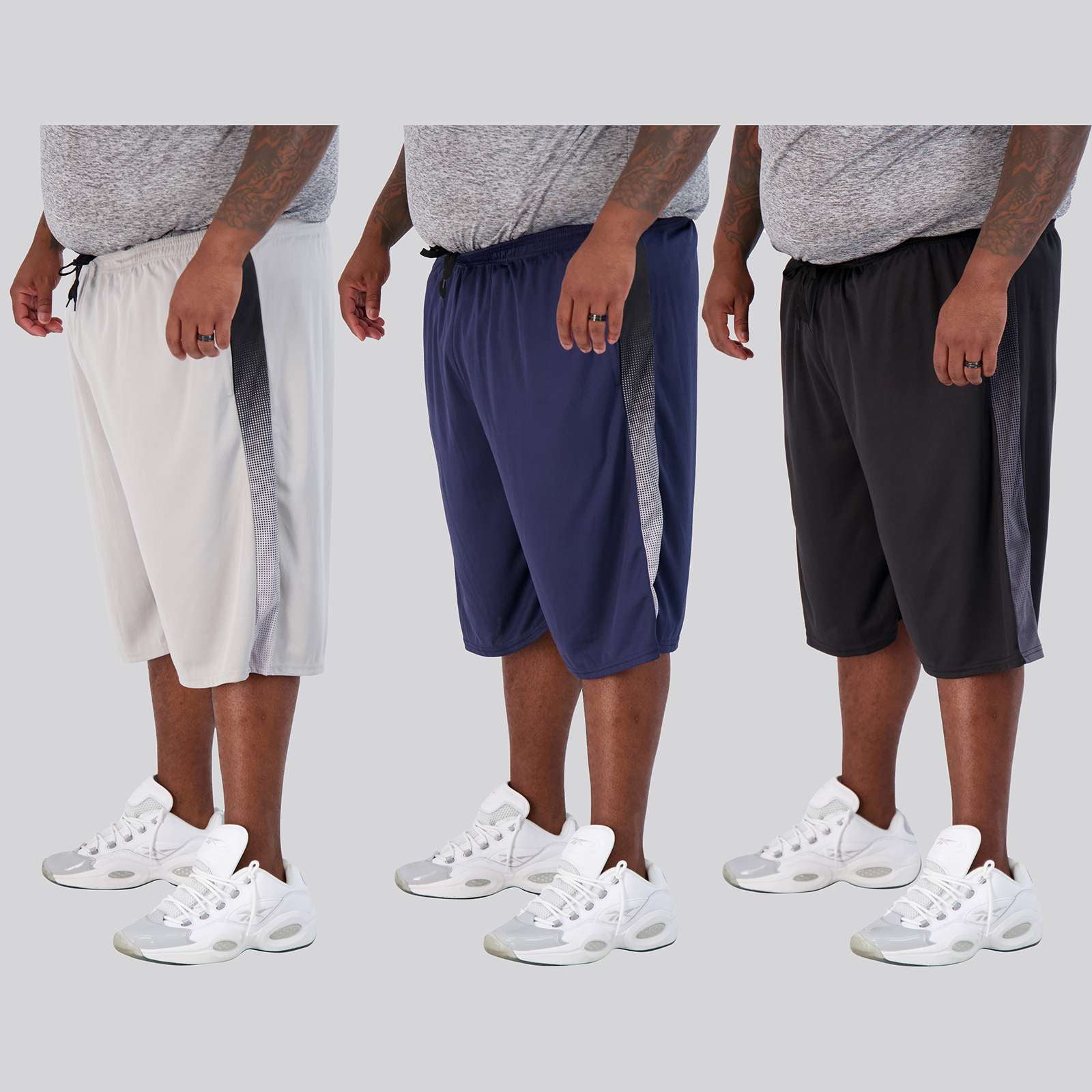 5 Pack: Mens Mesh Active Basketball Shorts (3X-5X)